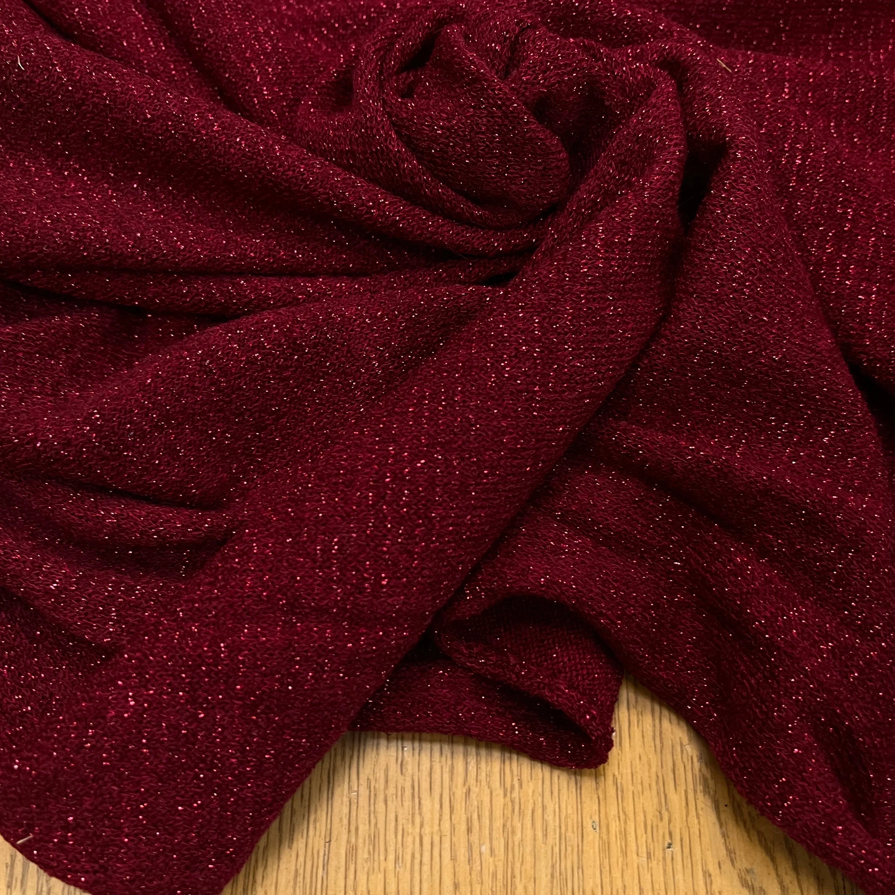 MAILLE FÊTE LÉGÈREMENT BRILLANTE ROUGE BORDEAUX - My Little Coupon