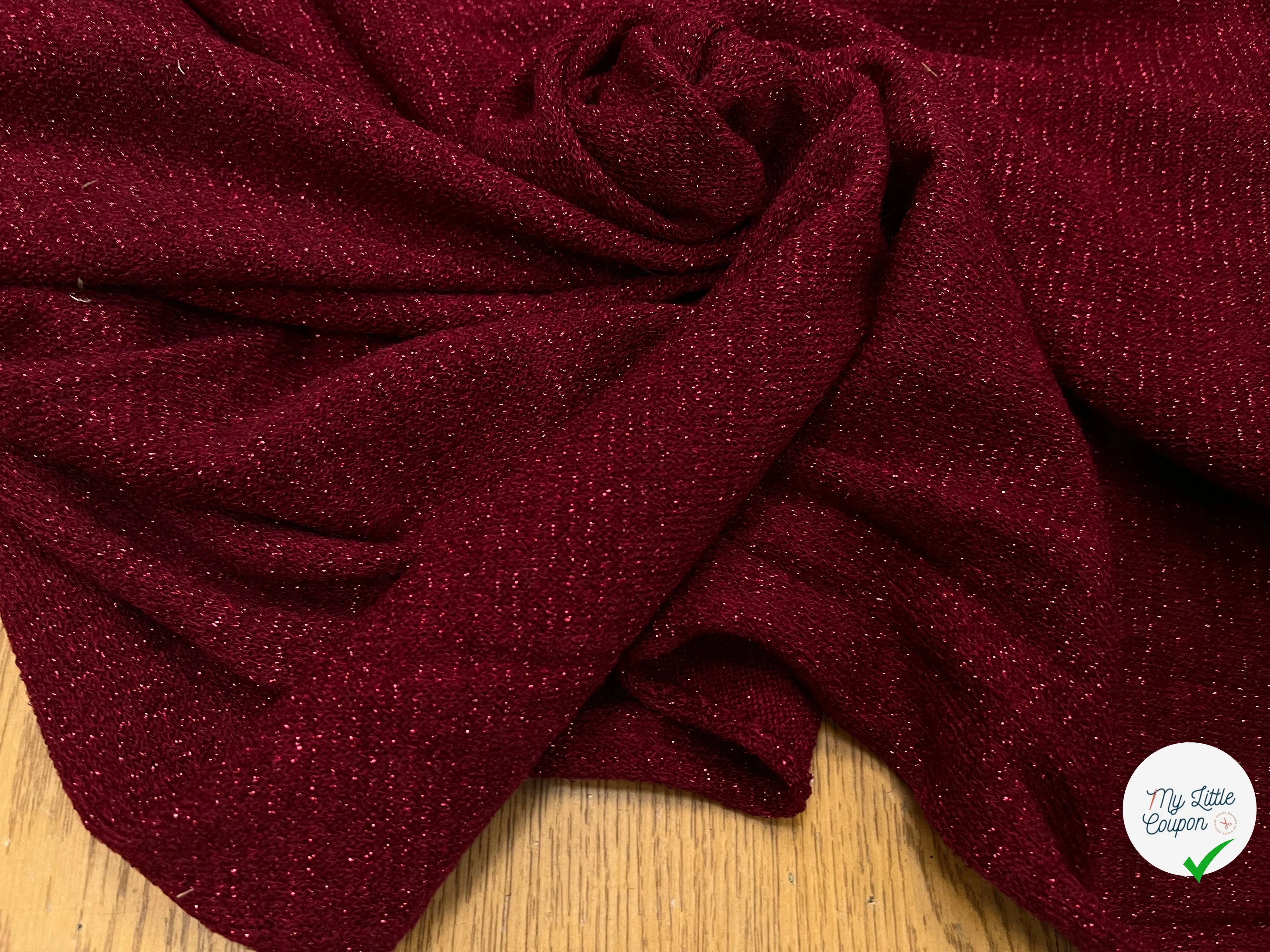MAILLE FÊTE LÉGÈREMENT BRILLANTE ROUGE BORDEAUX - My Little Coupon