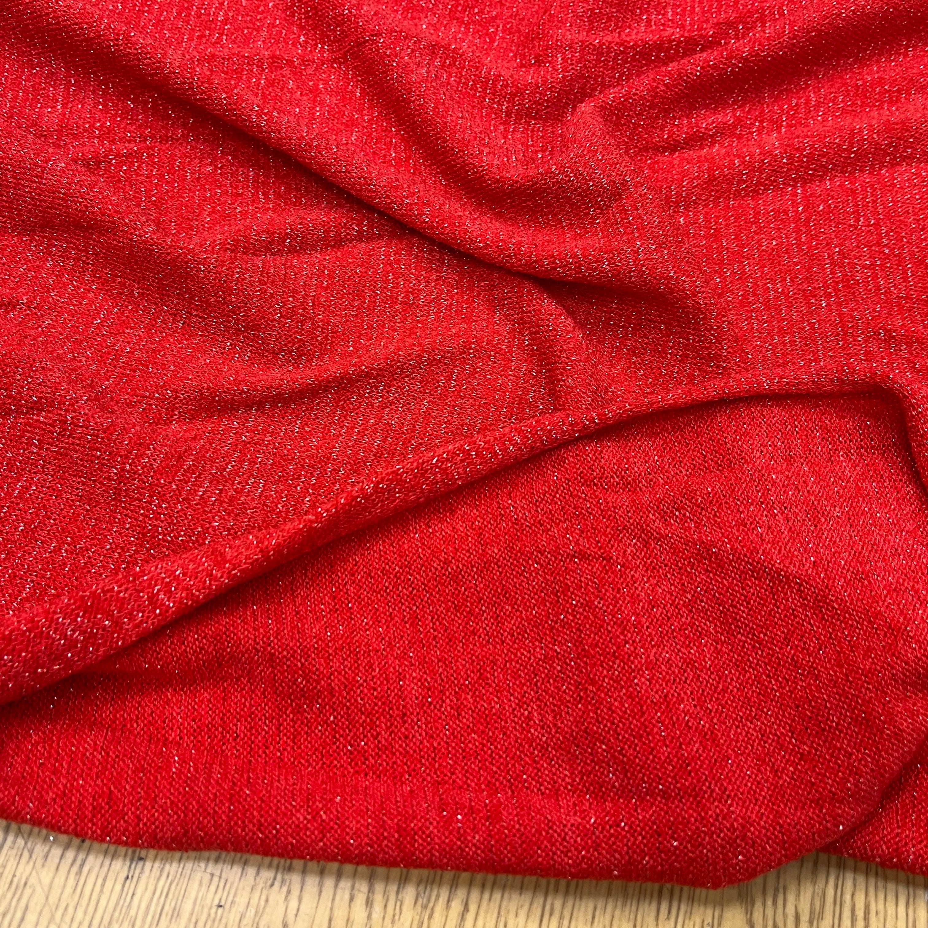 MAILLE FÊTE ROUGE CORAIL LÉGÈREMENT BRILLANTE - My Little Coupon