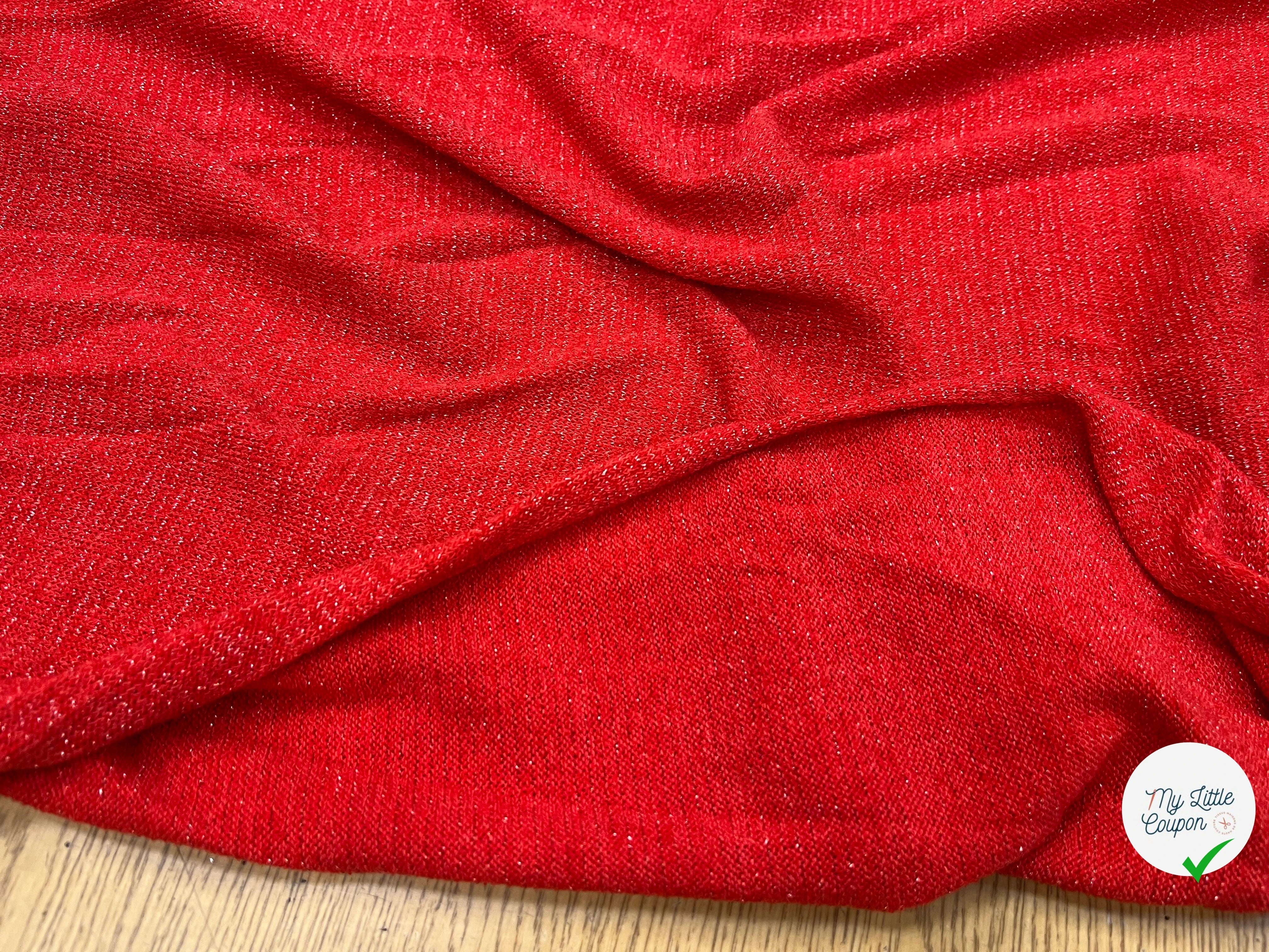 MAILLE FÊTE ROUGE CORAIL LÉGÈREMENT BRILLANTE - My Little Coupon