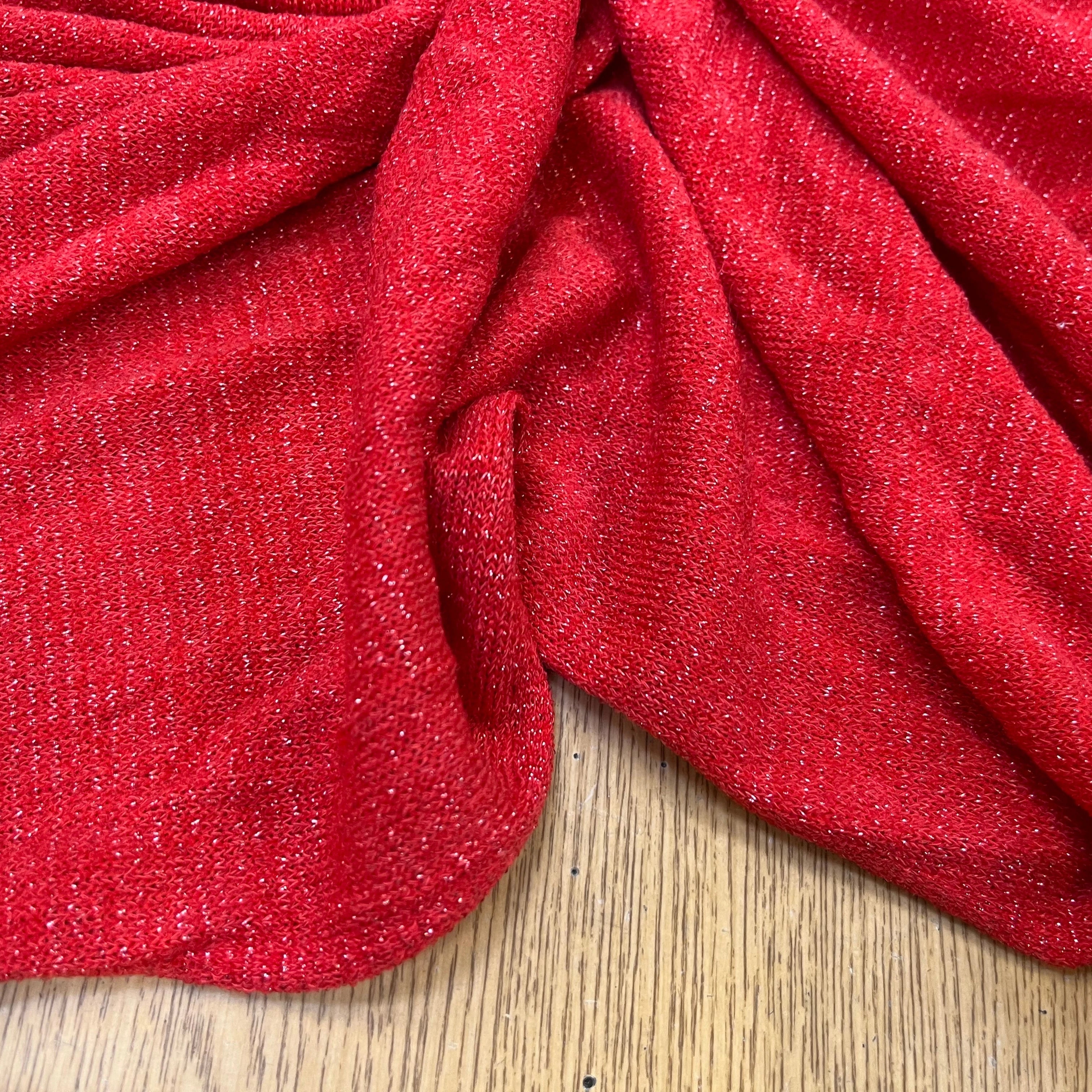 MAILLE FÊTE ROUGE CORAIL LÉGÈREMENT BRILLANTE - My Little Coupon