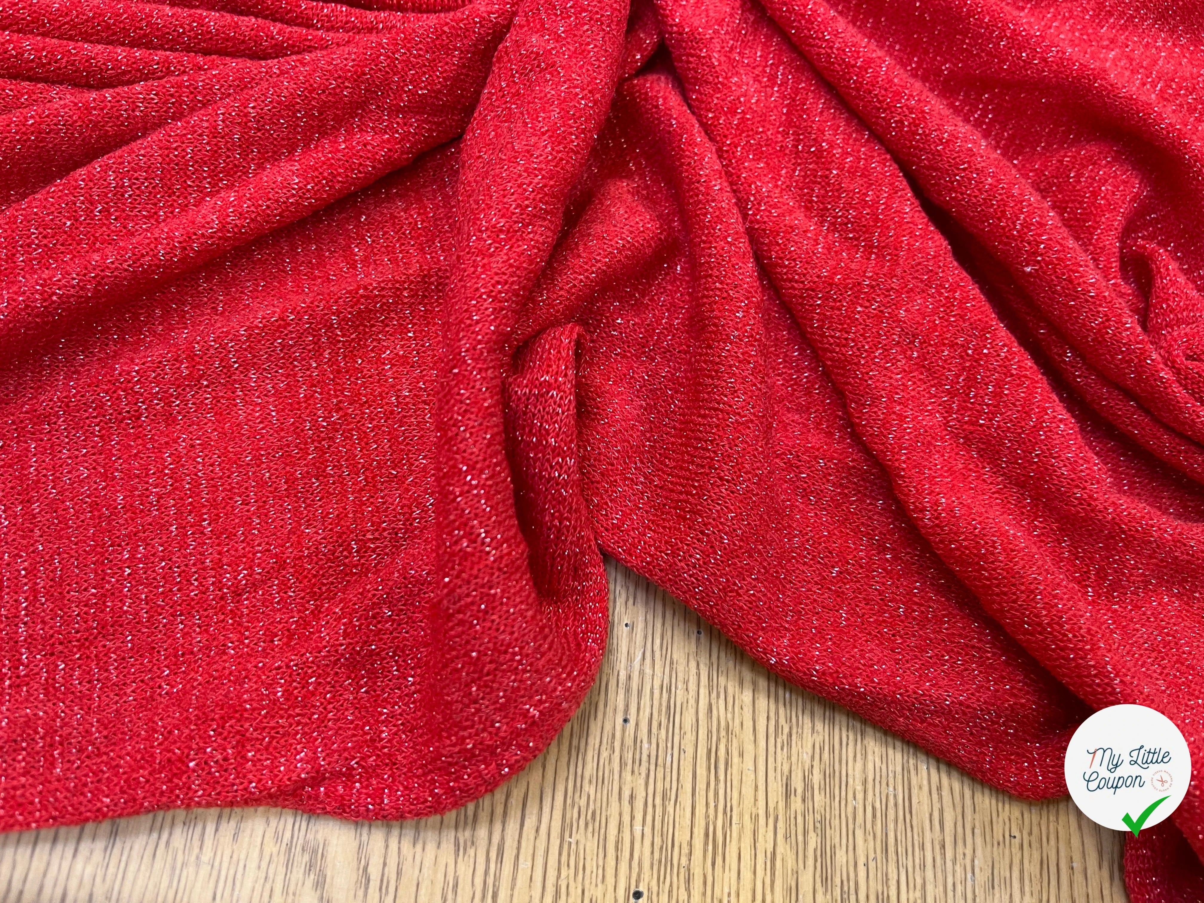MAILLE FÊTE ROUGE CORAIL LÉGÈREMENT BRILLANTE - My Little Coupon
