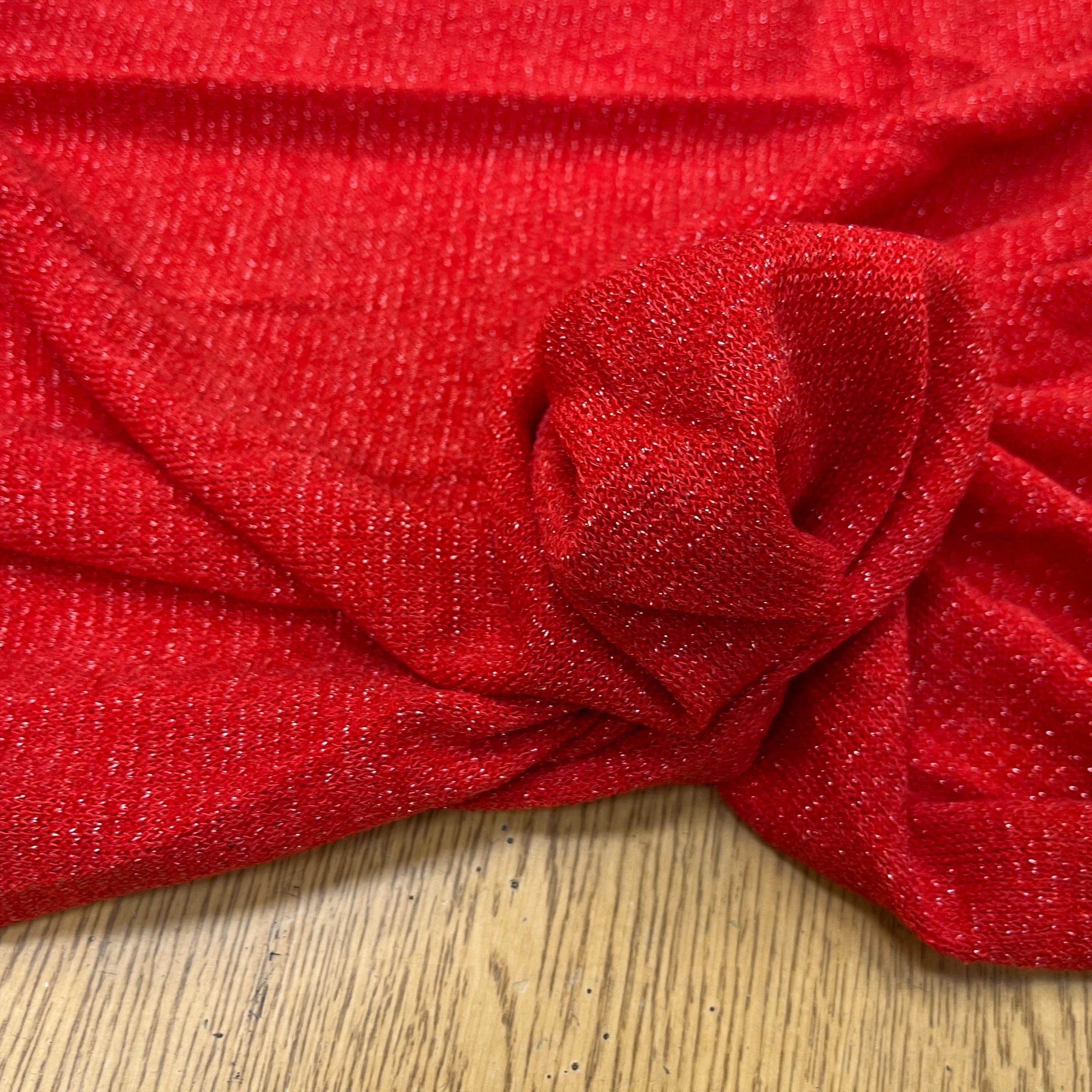 MAILLE FÊTE ROUGE CORAIL LÉGÈREMENT BRILLANTE - My Little Coupon