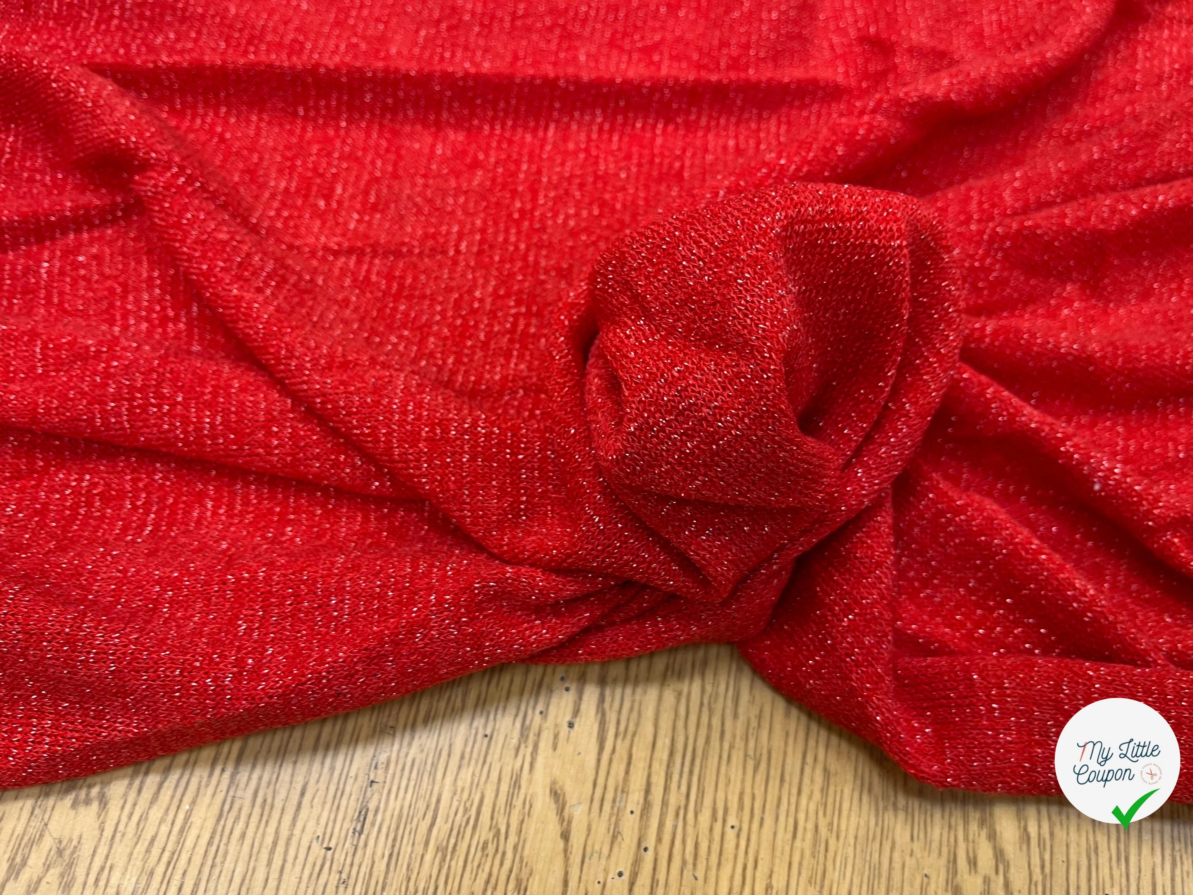 MAILLE FÊTE ROUGE CORAIL LÉGÈREMENT BRILLANTE - My Little Coupon