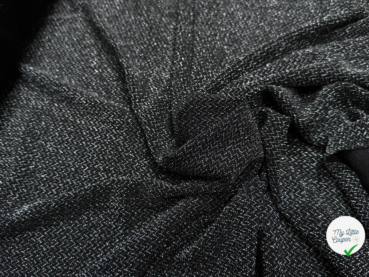 MAILLE FÊTE ULTRA STRETCH BRILLANT BLACK SILVER - My Little Coupon