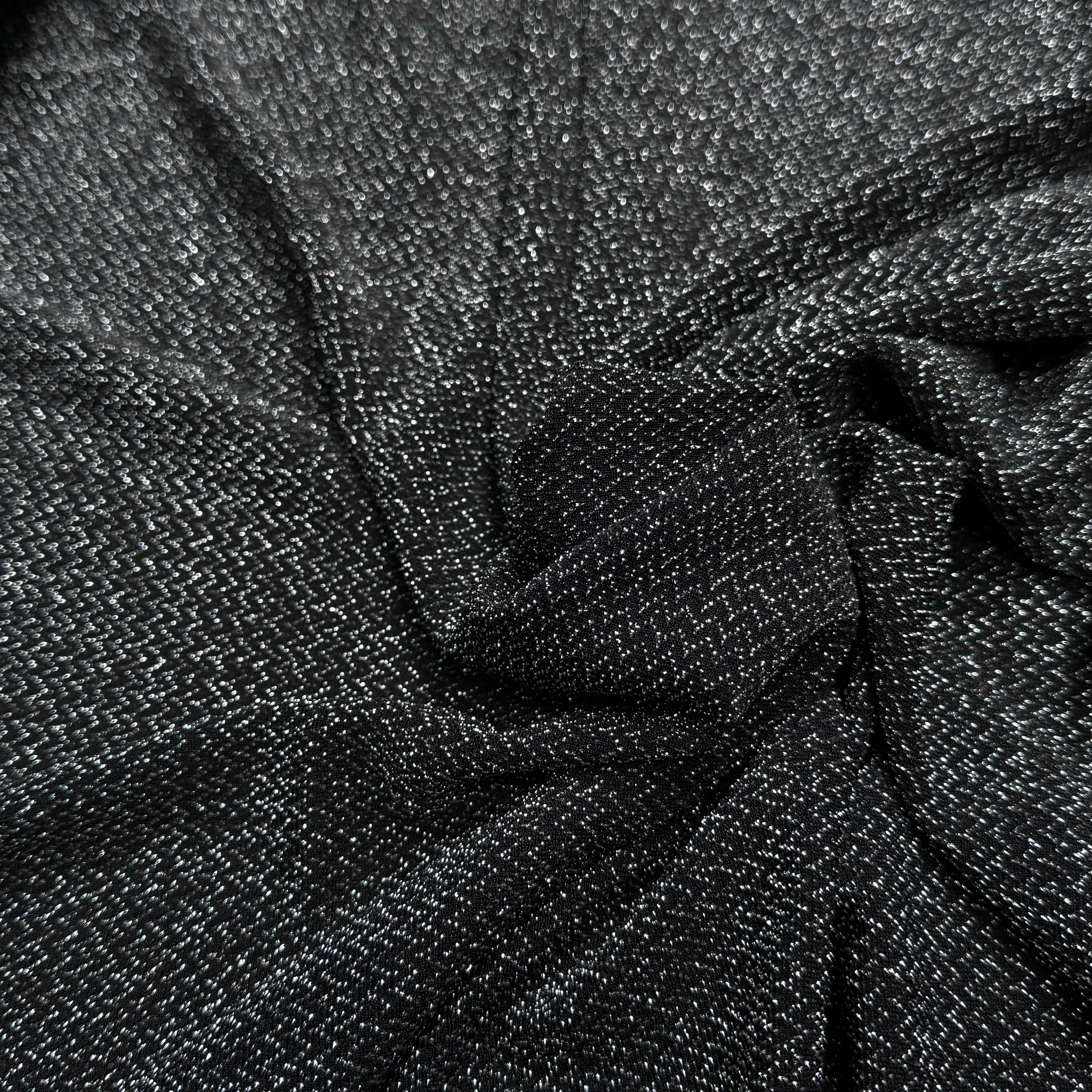 MAILLE FÊTE ULTRA STRETCH BRILLANT BLACK SILVER - My Little Coupon