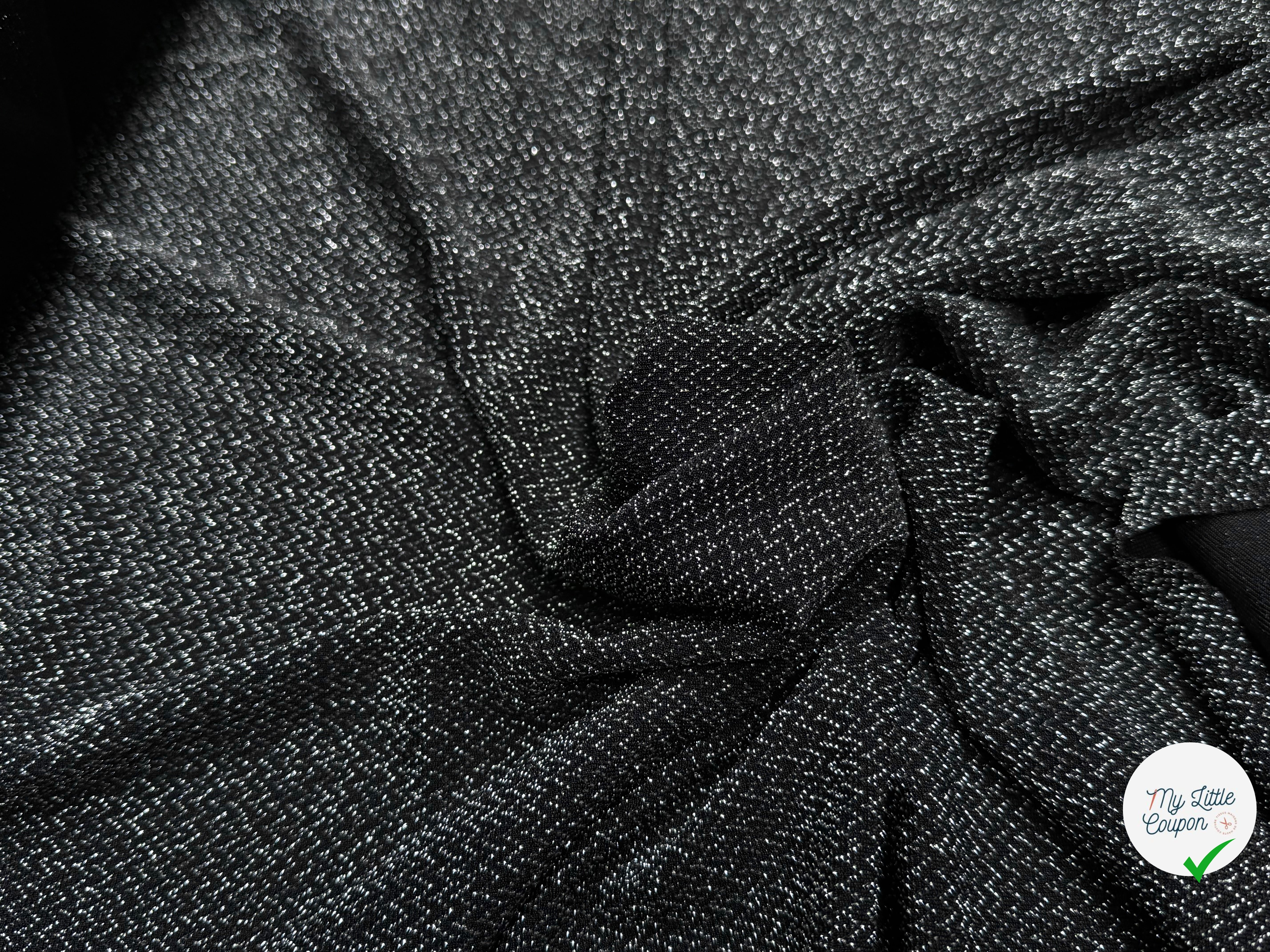 MAILLE FÊTE ULTRA STRETCH BRILLANT BLACK SILVER - My Little Coupon