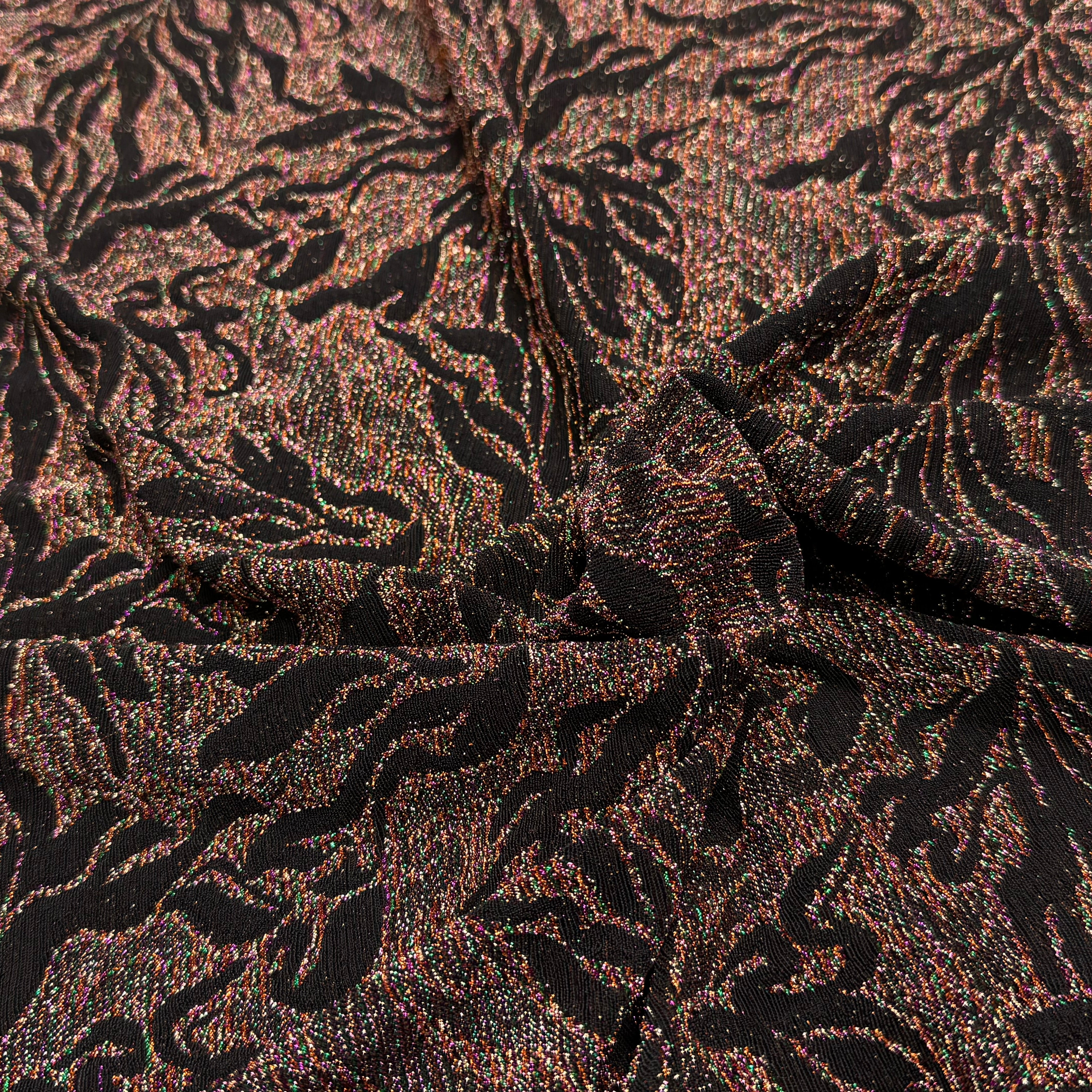 MAILLE FÊTE ULTRA STRETCH BRILLANT FLORAL POLY MULTICOLOR ORANGE - My Little Coupon