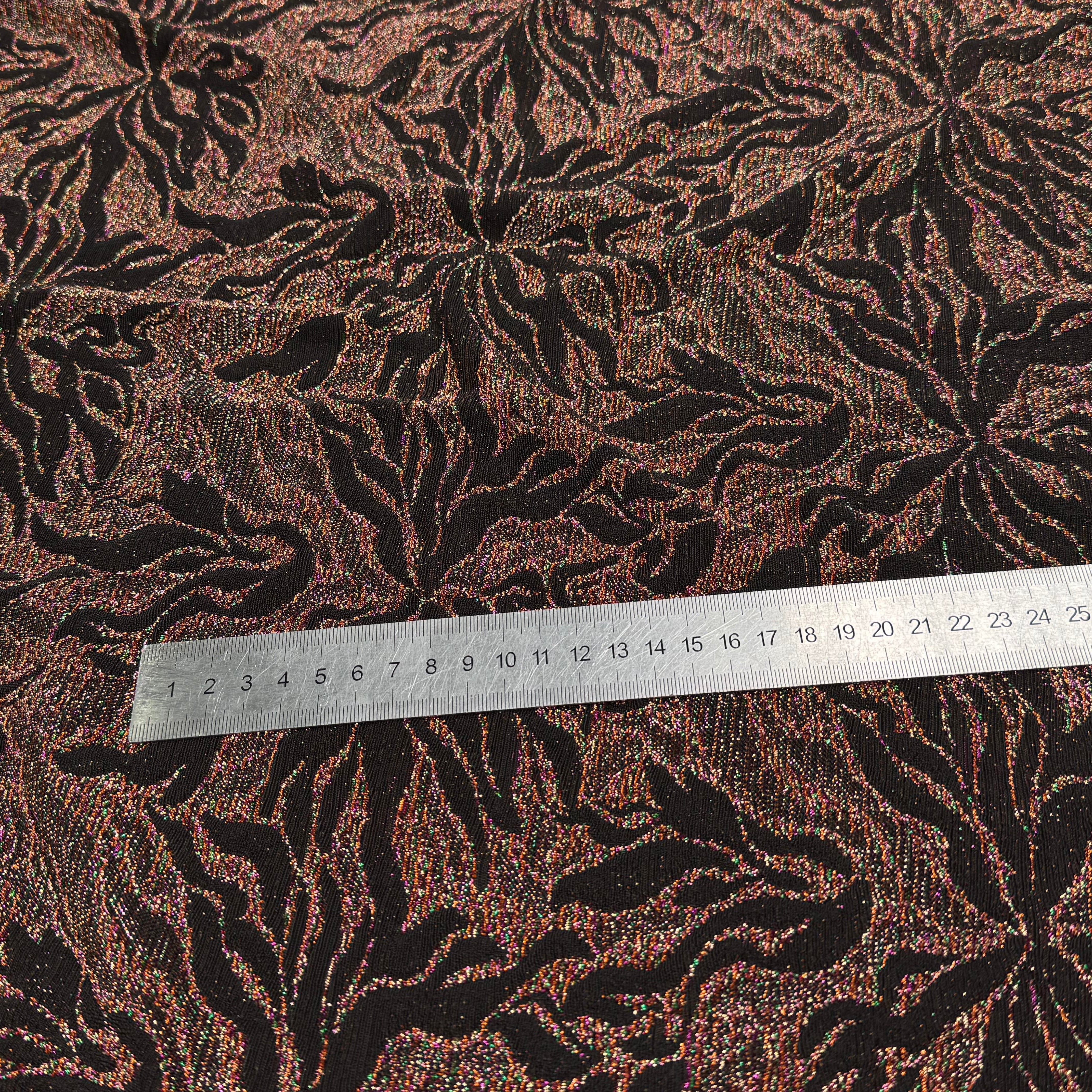 MAILLE FÊTE ULTRA STRETCH BRILLANT FLORAL POLY MULTICOLOR ORANGE - My Little Coupon