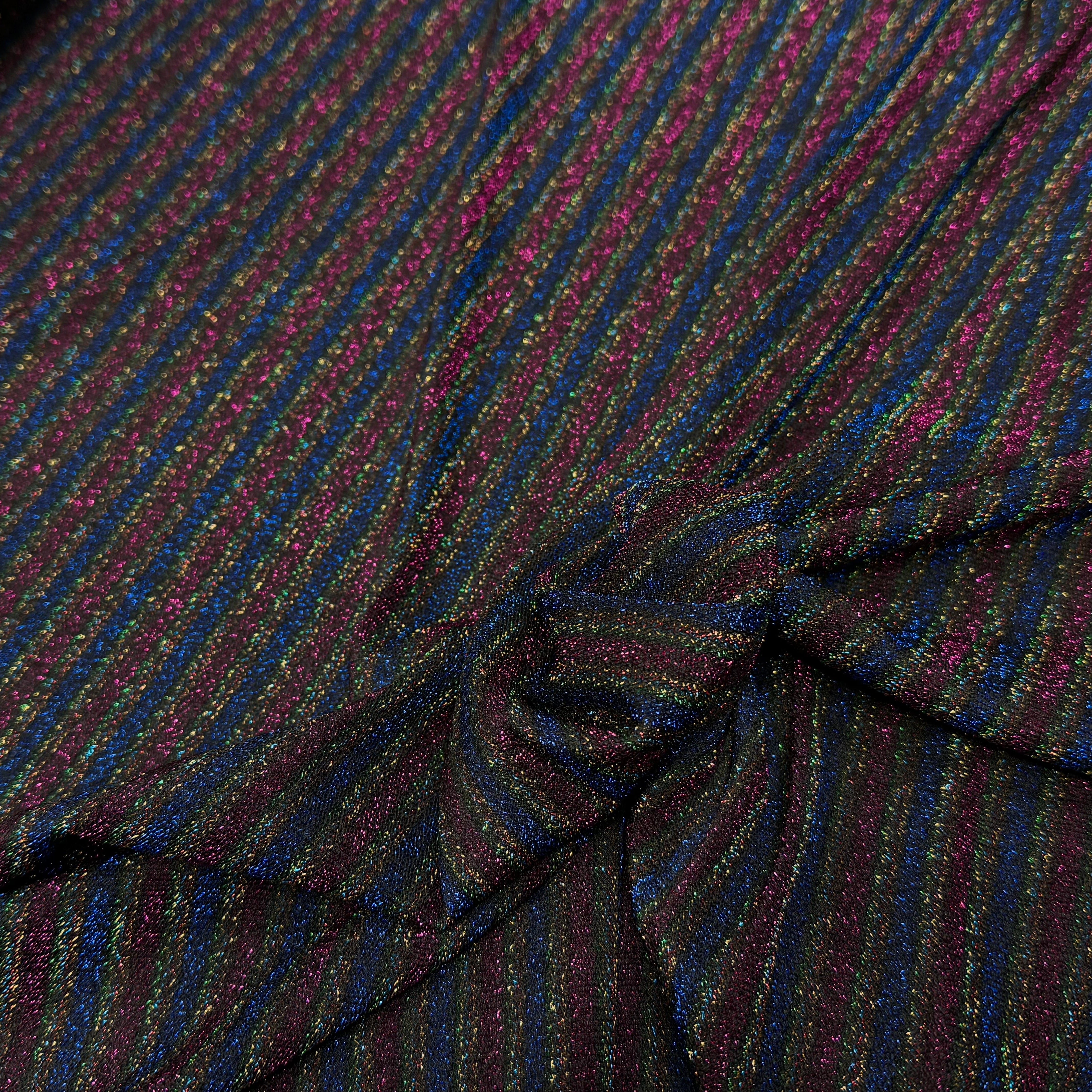 MAILLE FÊTE ULTRA STRETCH BRILLANT MULTICOLORES ROYAL FUSHIA - My Little Coupon