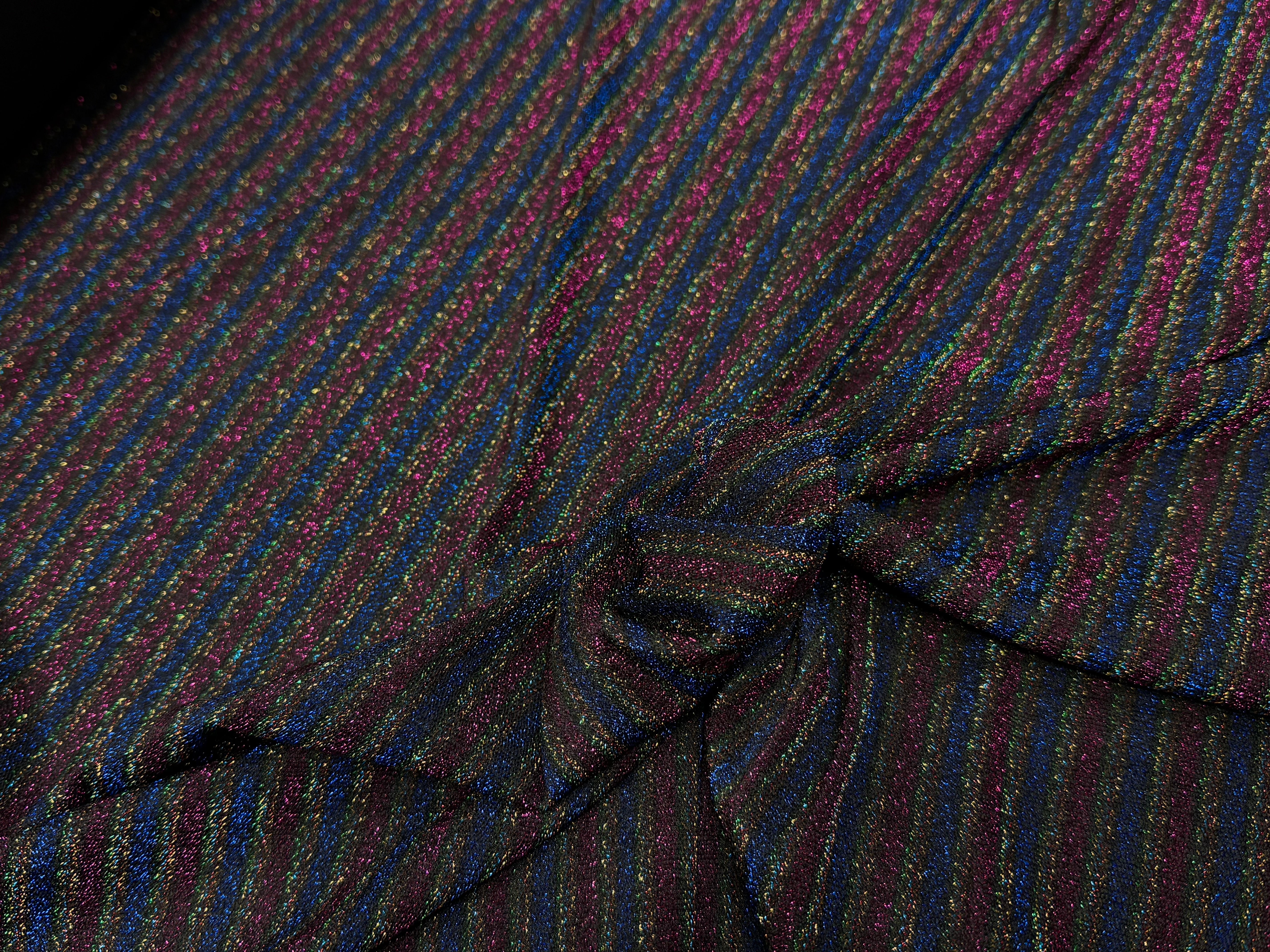 MAILLE FÊTE ULTRA STRETCH BRILLANT MULTICOLORES ROYAL FUSHIA - My Little Coupon