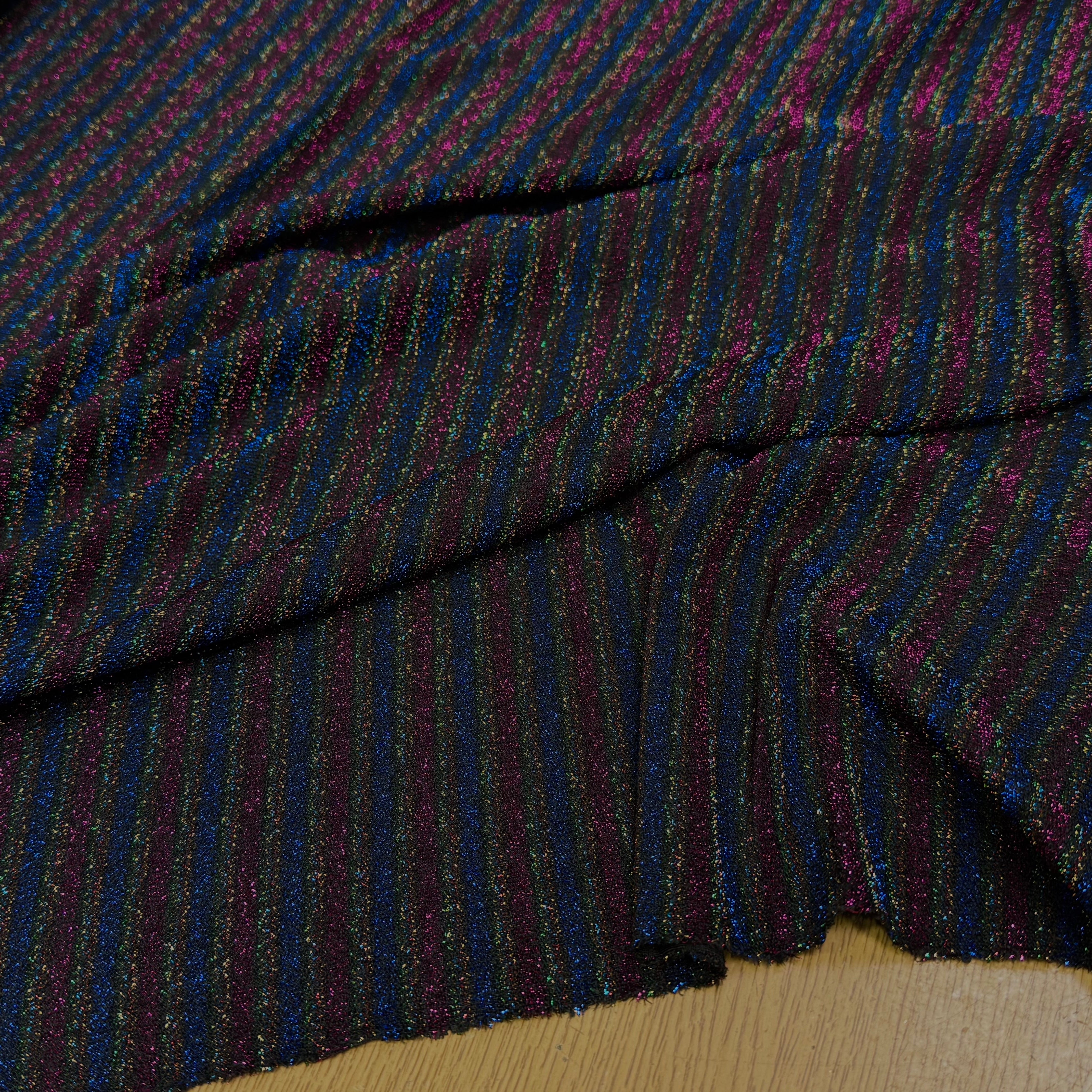 MAILLE FÊTE ULTRA STRETCH BRILLANT MULTICOLORES ROYAL FUSHIA - My Little Coupon