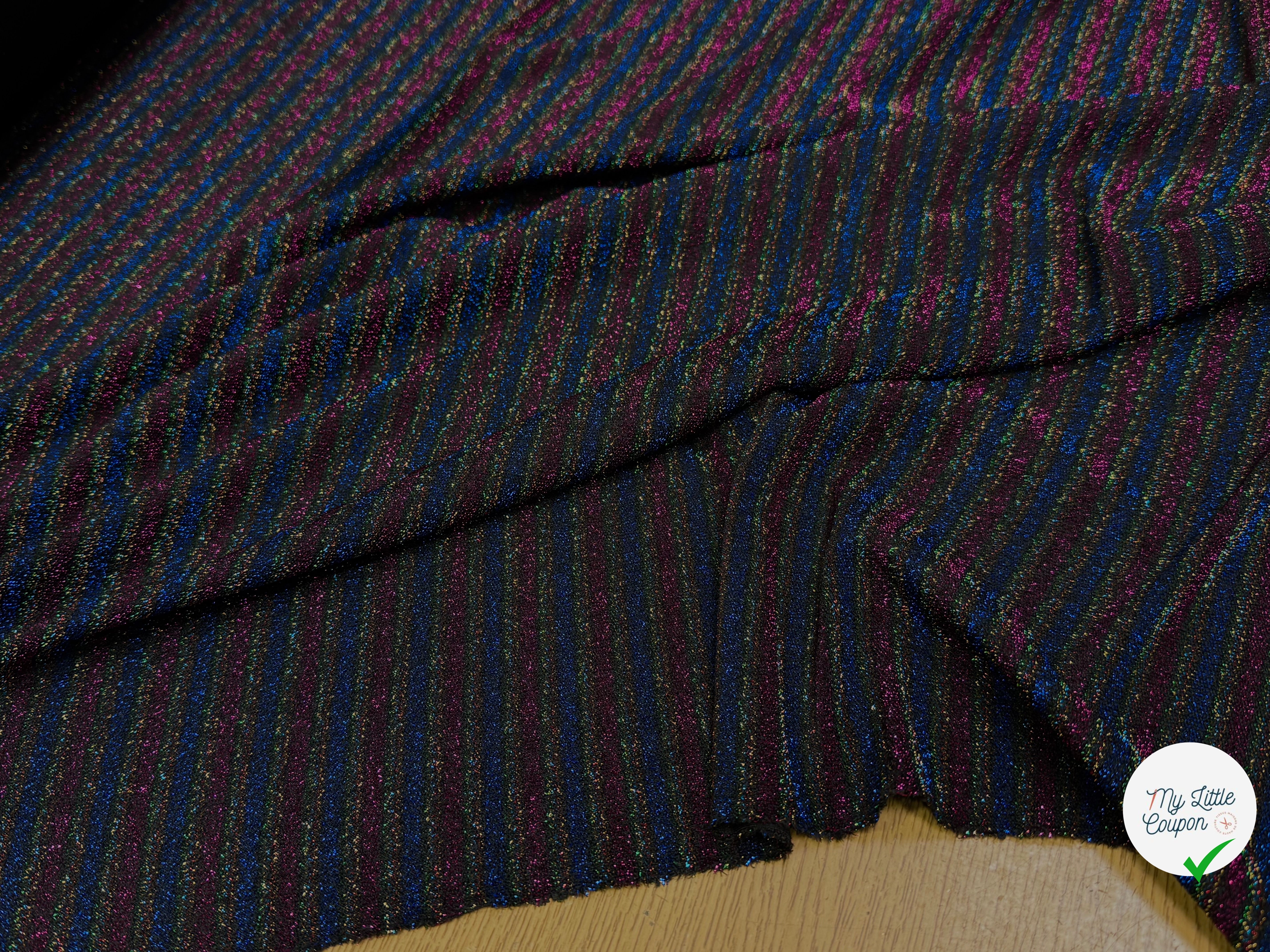 MAILLE FÊTE ULTRA STRETCH BRILLANT MULTICOLORES ROYAL FUSHIA - My Little Coupon