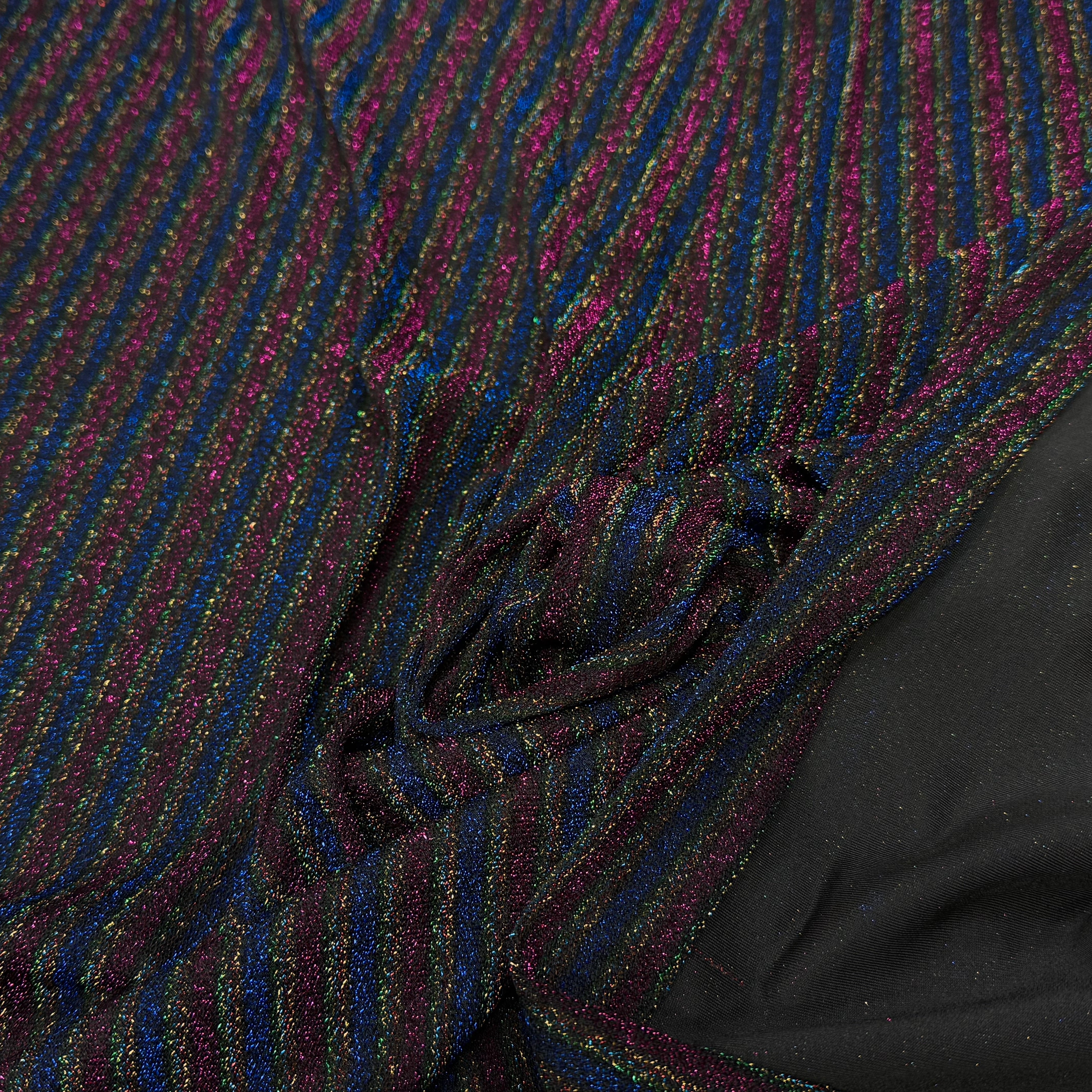 MAILLE FÊTE ULTRA STRETCH BRILLANT MULTICOLORES ROYAL FUSHIA - My Little Coupon