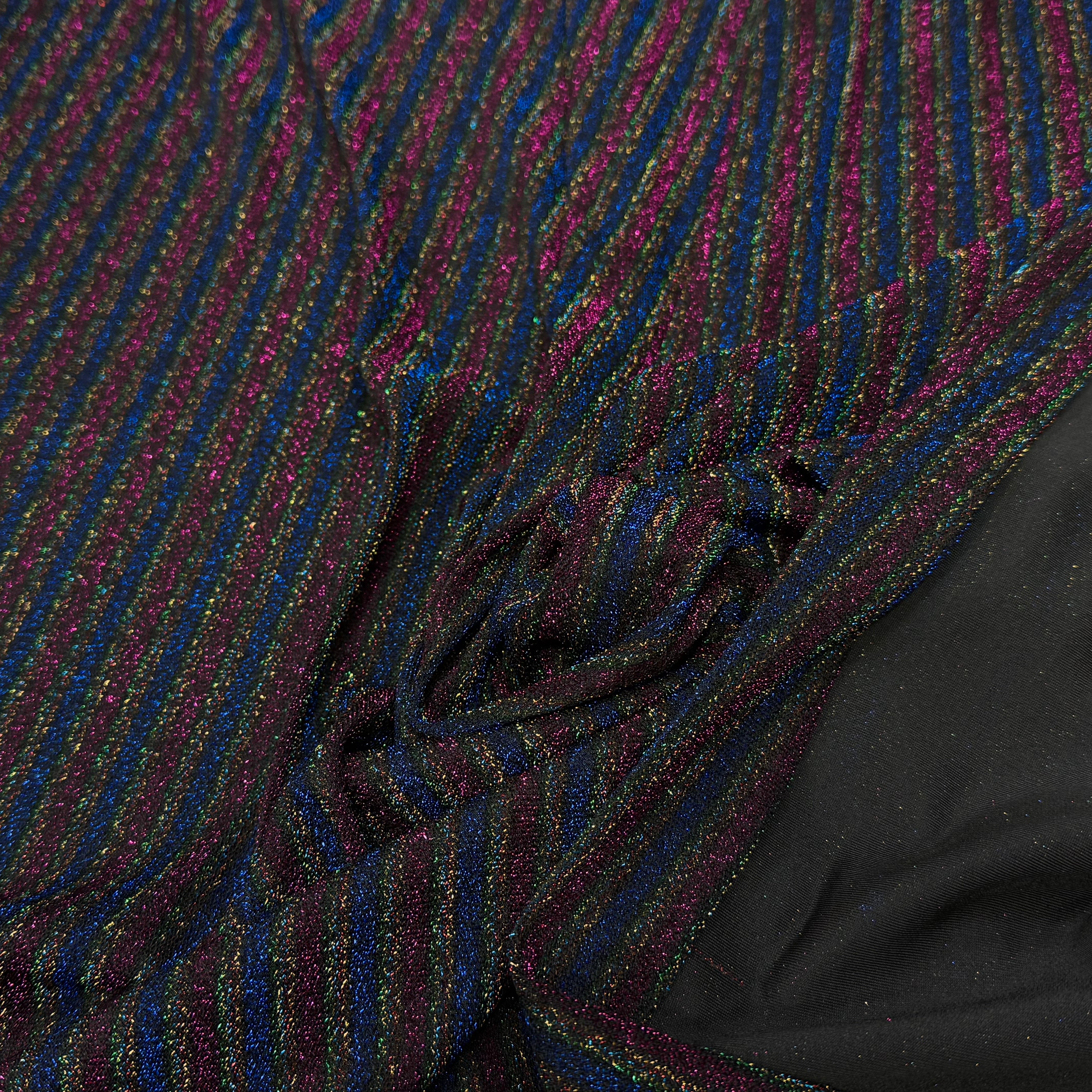 MAILLE FÊTE ULTRA STRETCH BRILLANT MULTICOLORES ROYAL FUSHIA - My Little Coupon