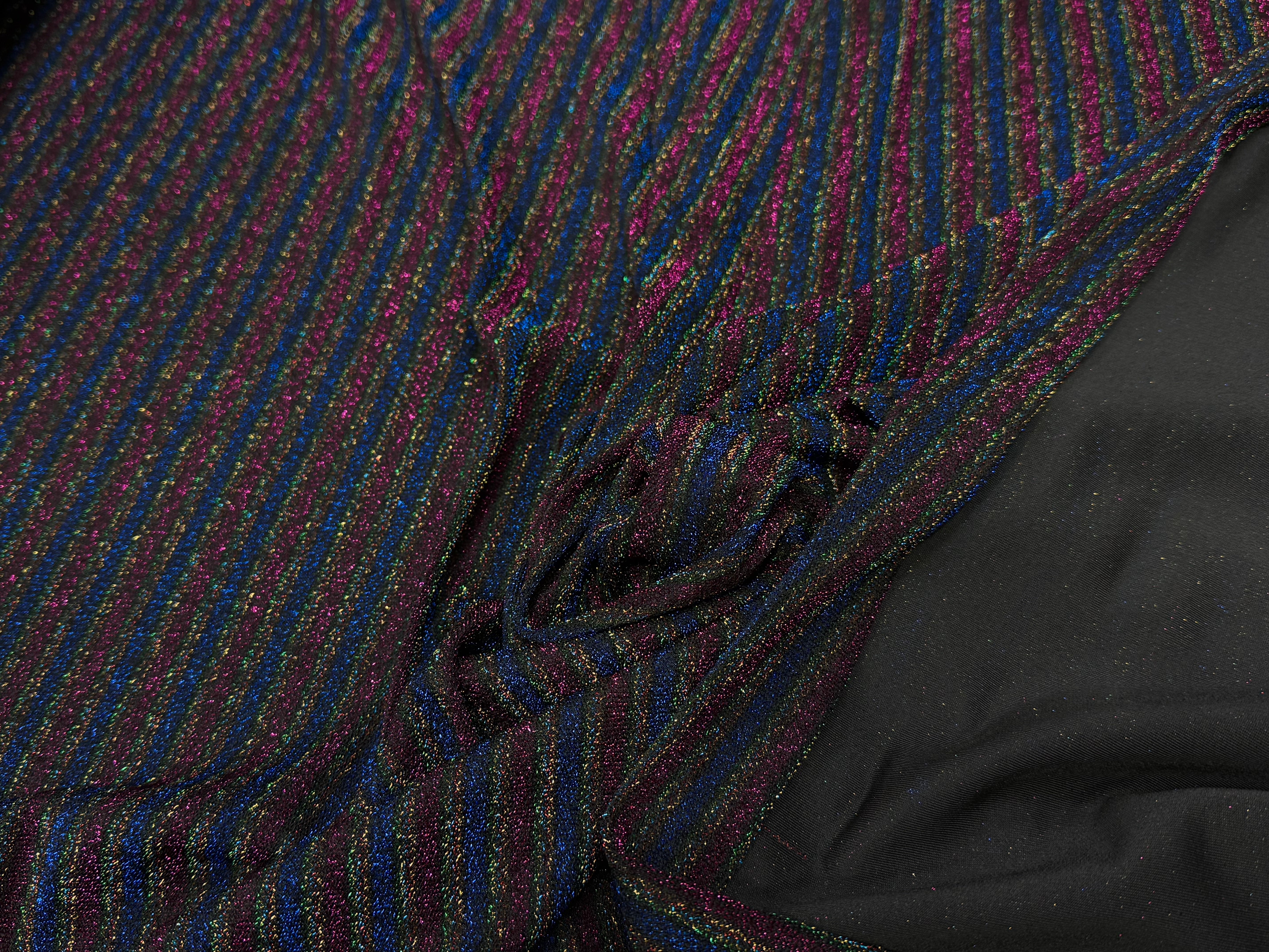 MAILLE FÊTE ULTRA STRETCH BRILLANT MULTICOLORES ROYAL FUSHIA - My Little Coupon