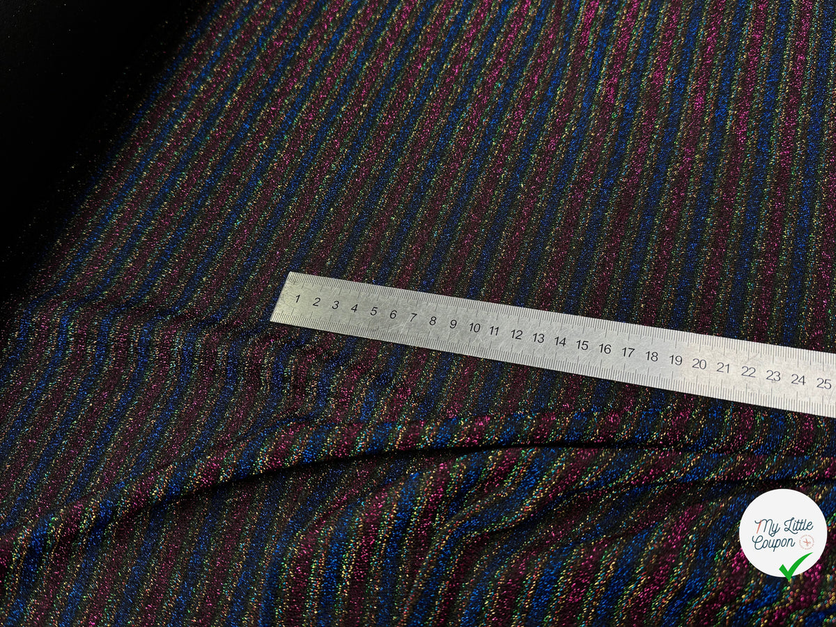 MAILLE FÊTE ULTRA STRETCH BRILLANT MULTICOLORES ROYAL FUSHIA - My Little Coupon