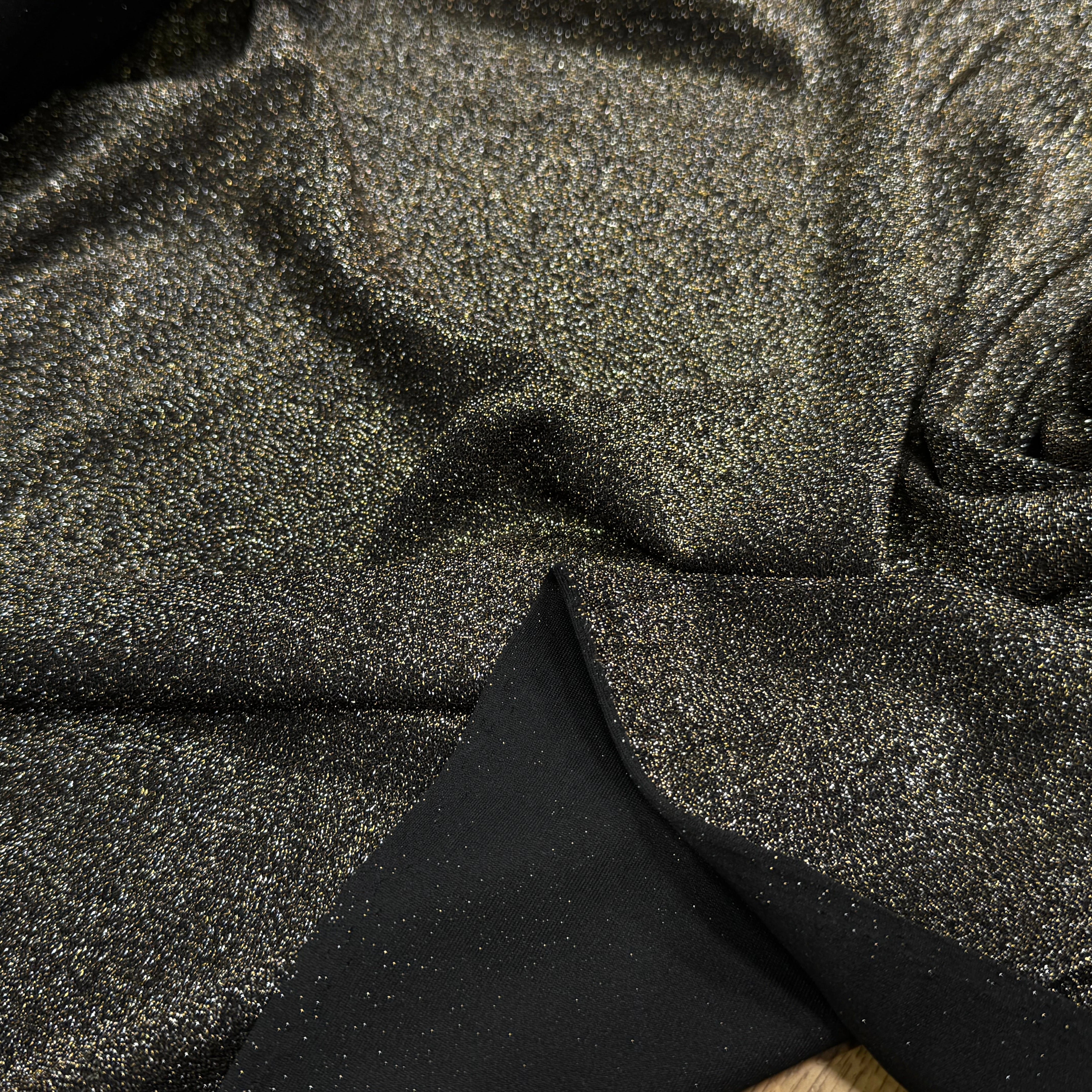 MAILLE FÊTE ULTRA STRETCH BRILLANT OR ARGENTÉ POLY FRENCH TERRY 2 TONE - My Little Coupon