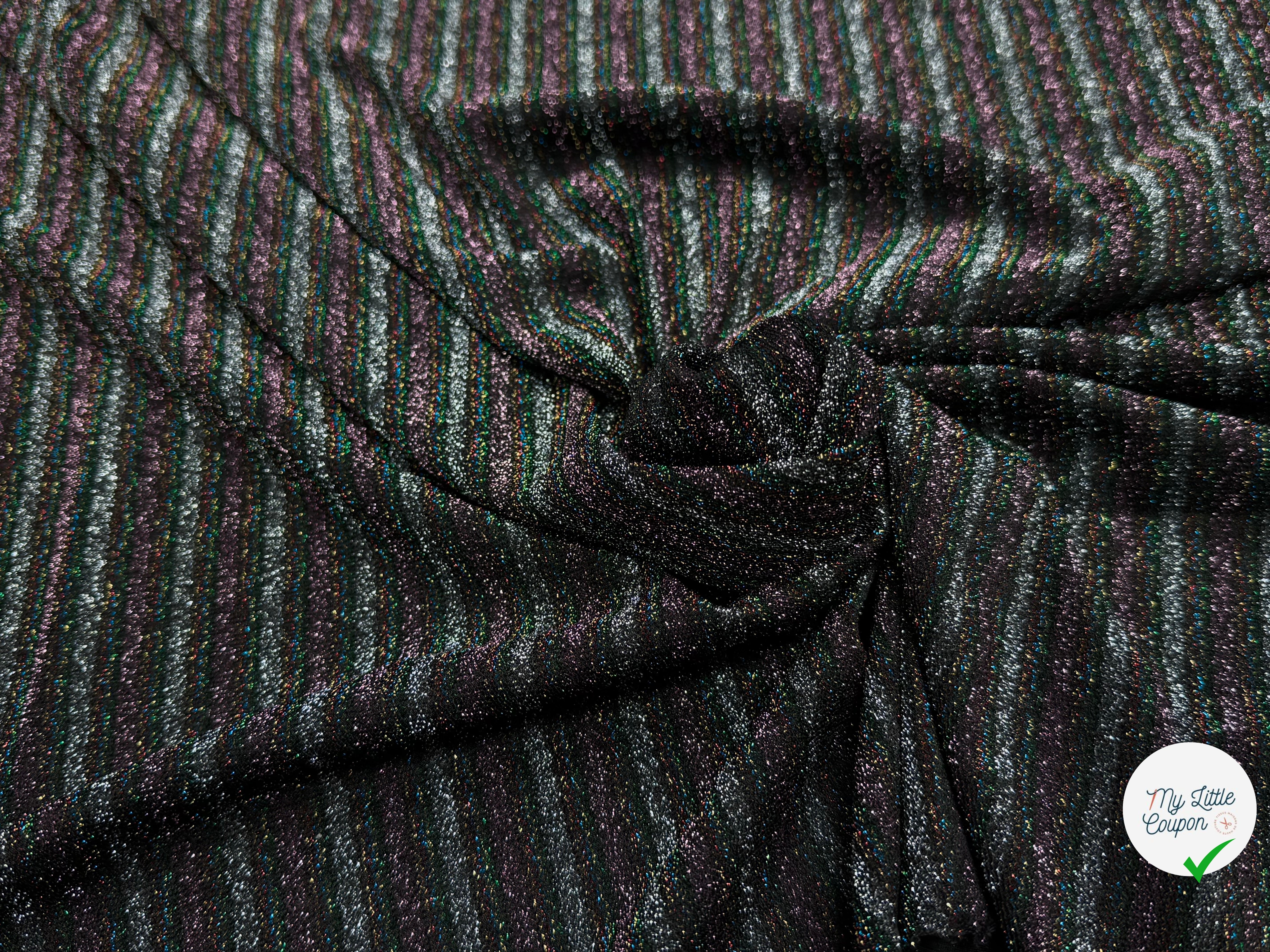 MAILLE FÊTE ULTRA STRETCH BRILLANT BLACK SILVER - My Little Coupon