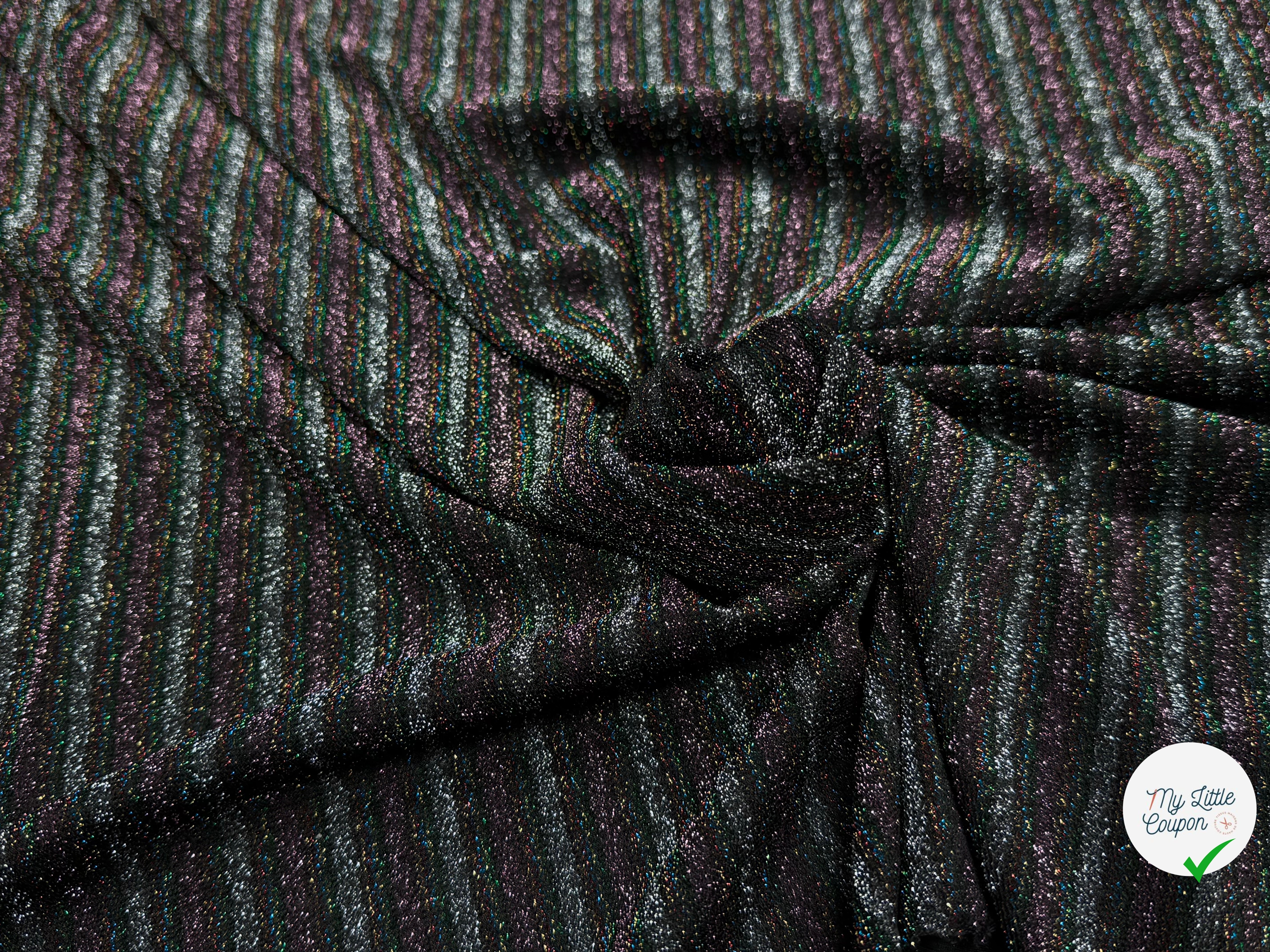 MAILLE FÊTE ULTRA STRETCH BRILLANT BLACK SILVER - My Little Coupon