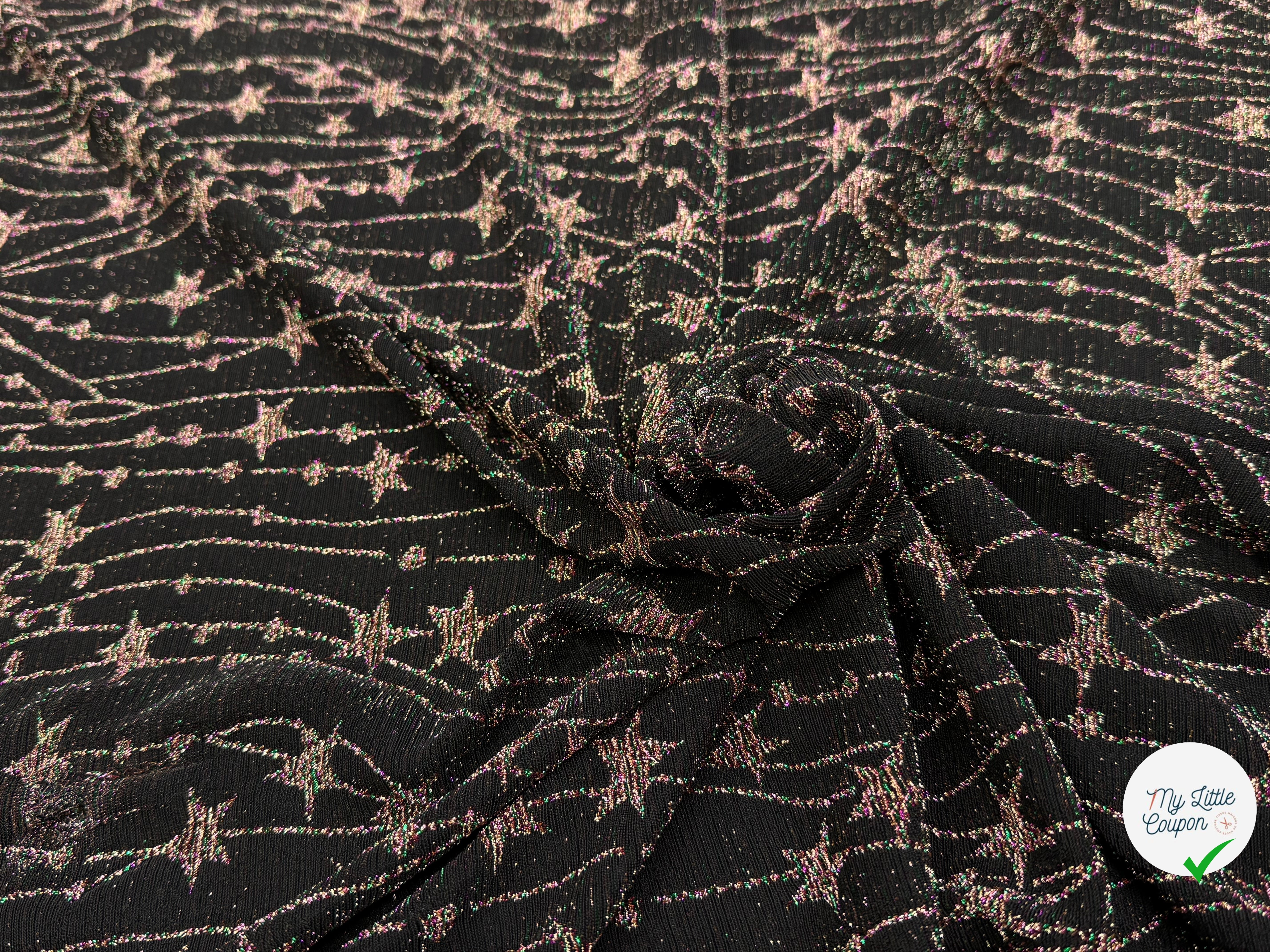 MAILLE FÊTE ULTRA STRETCH BRILLANT FEU D'ARTIFICE POLY MULTICOL VIOLET AS HANGER - My Little Coupon
