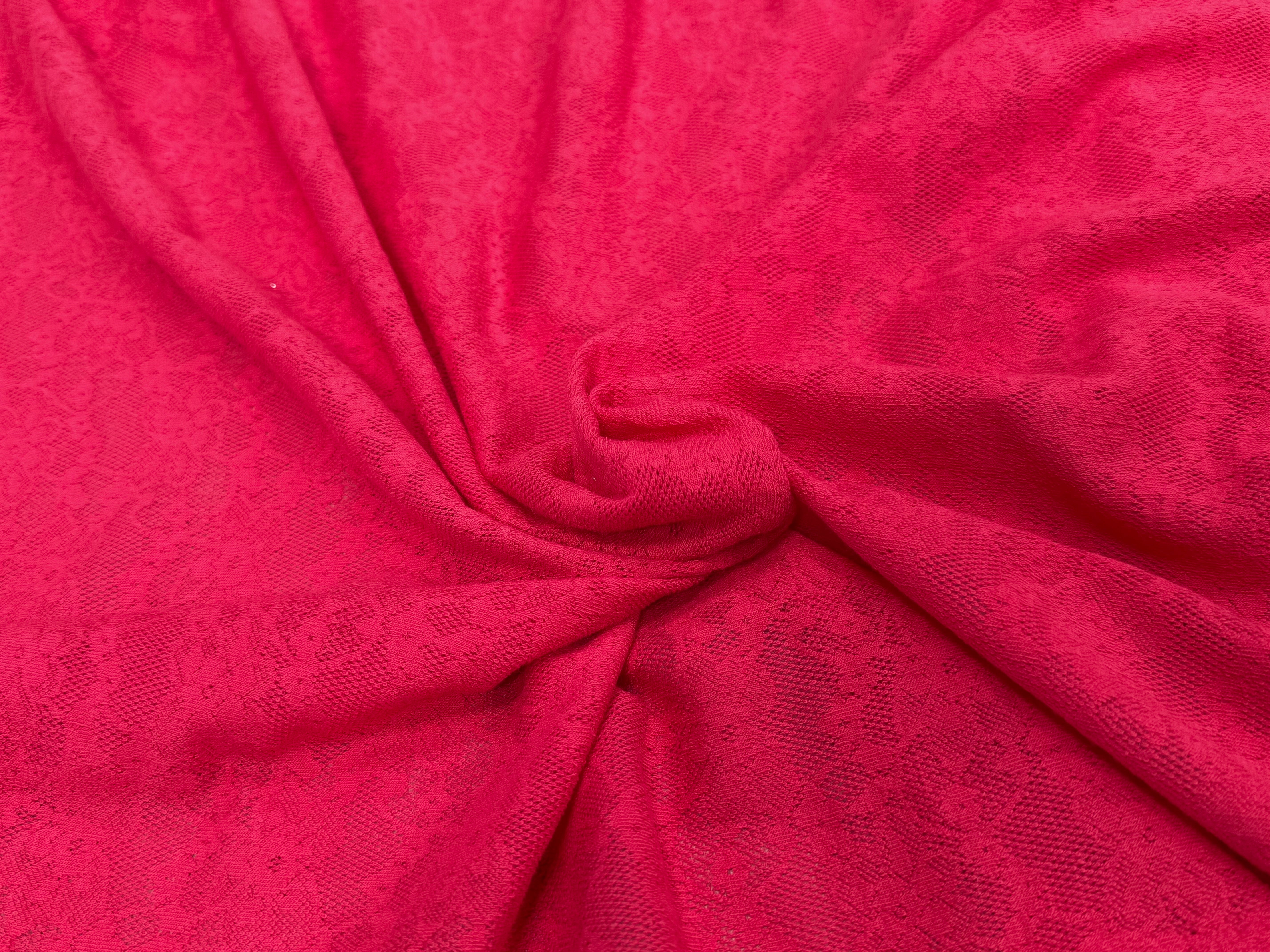 MAILLE JACQUARD DENTELLE MARGUERITE ROUGE/ROSE - My Little Coupon