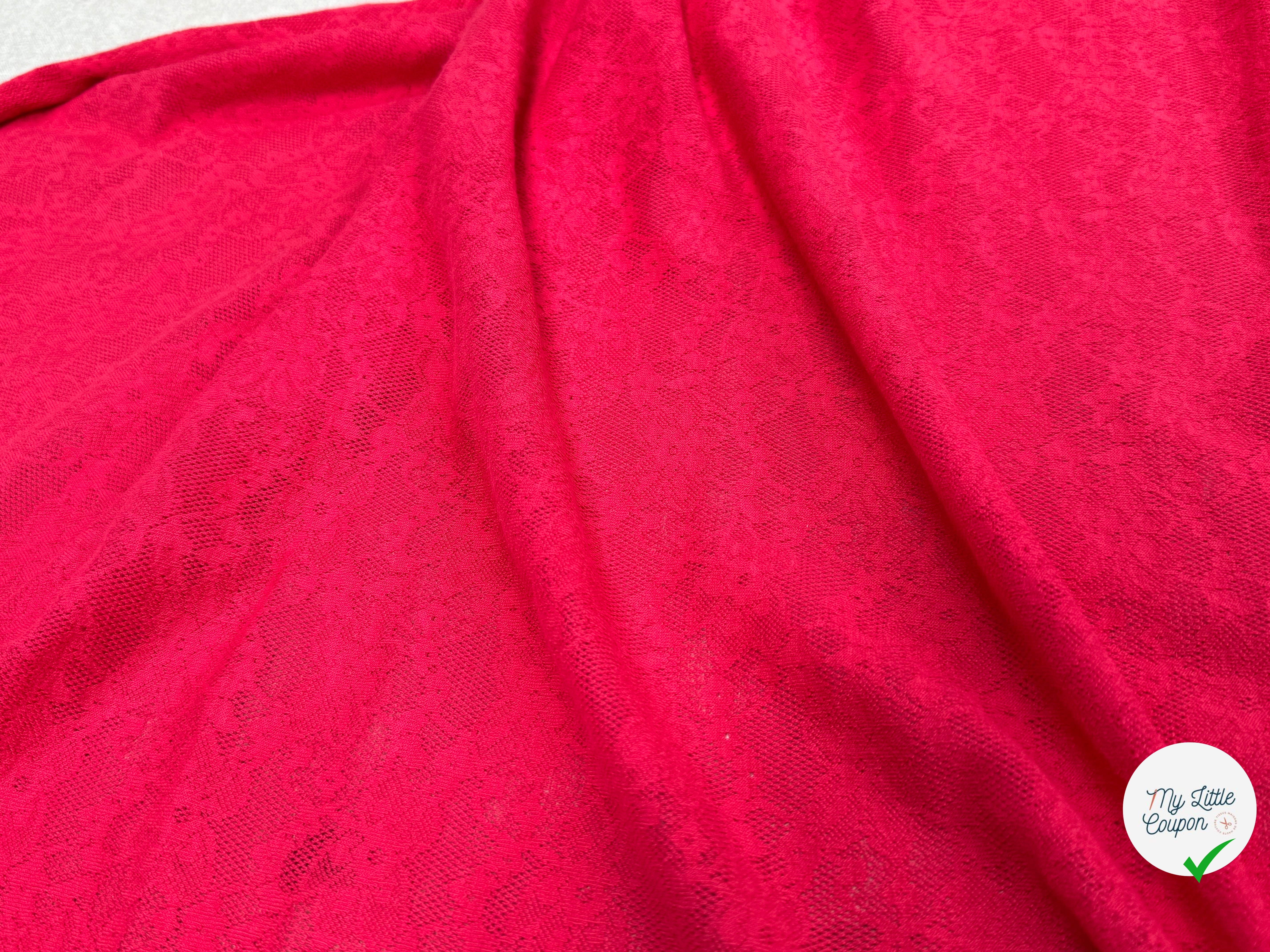 MAILLE JACQUARD DENTELLE MARGUERITE ROUGE/ROSE - My Little Coupon