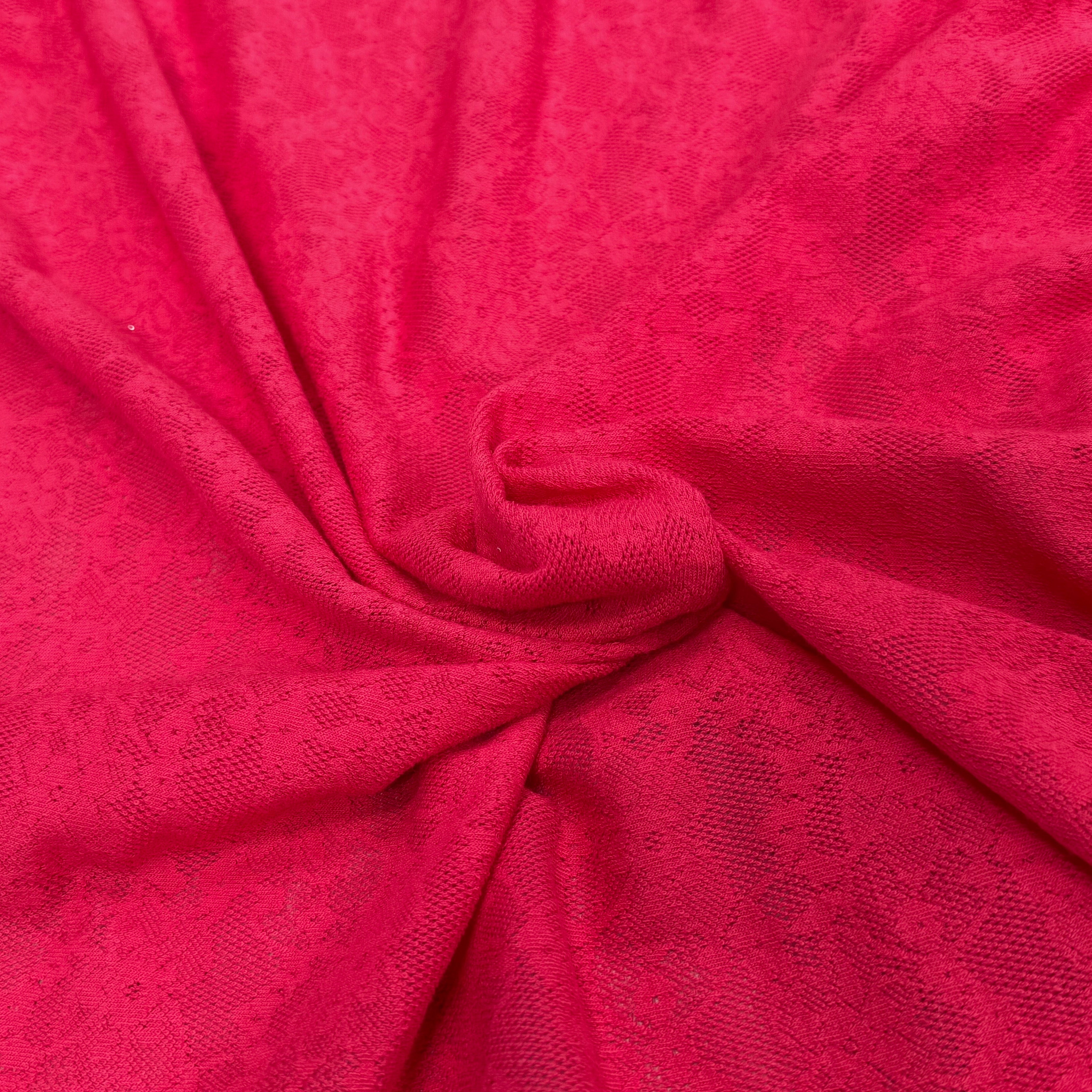 MAILLE JACQUARD DENTELLE MARGUERITE ROUGE(ROSE) - My Little Coupon