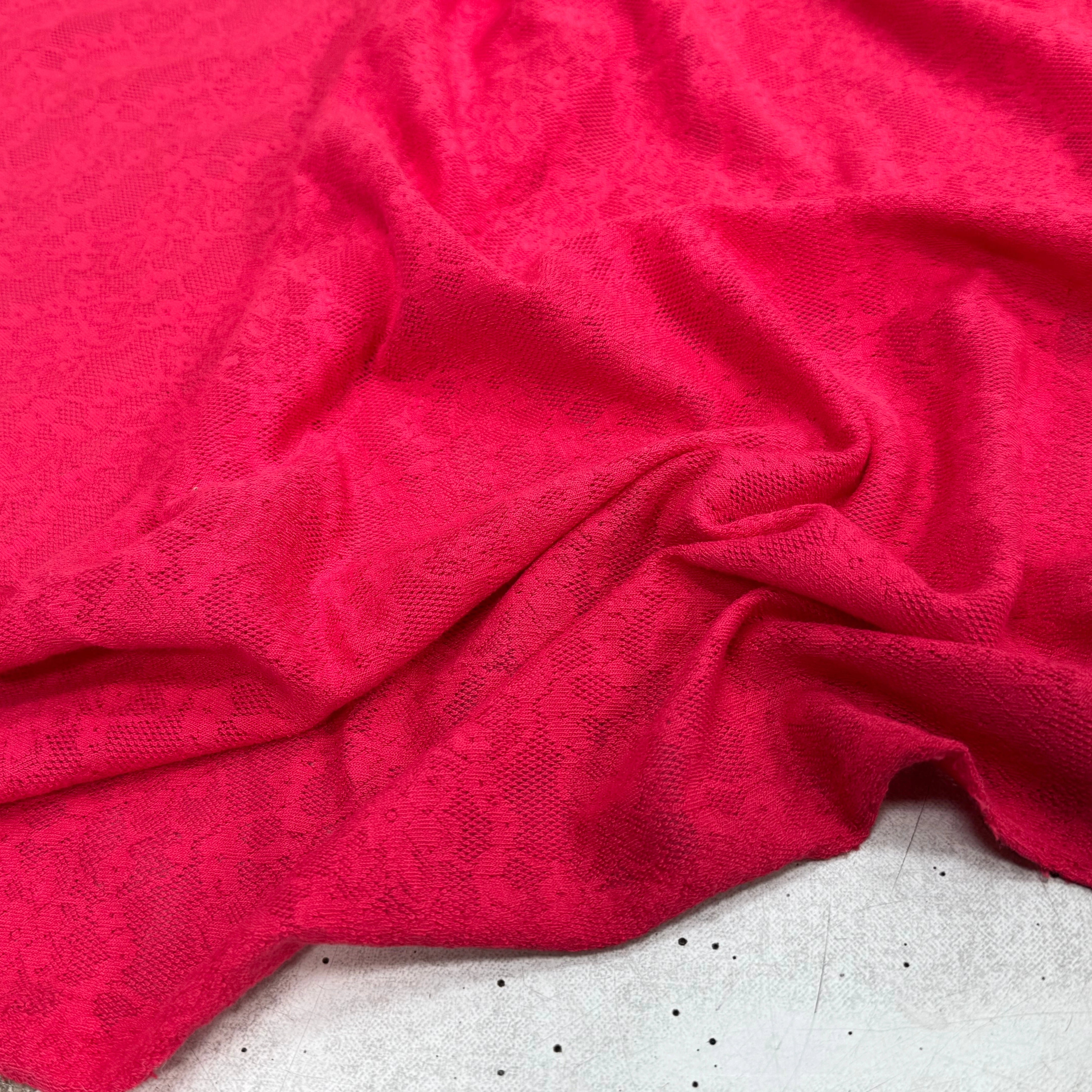 MAILLE JACQUARD DENTELLE MARGUERITE ROUGE(ROSE) - My Little Coupon
