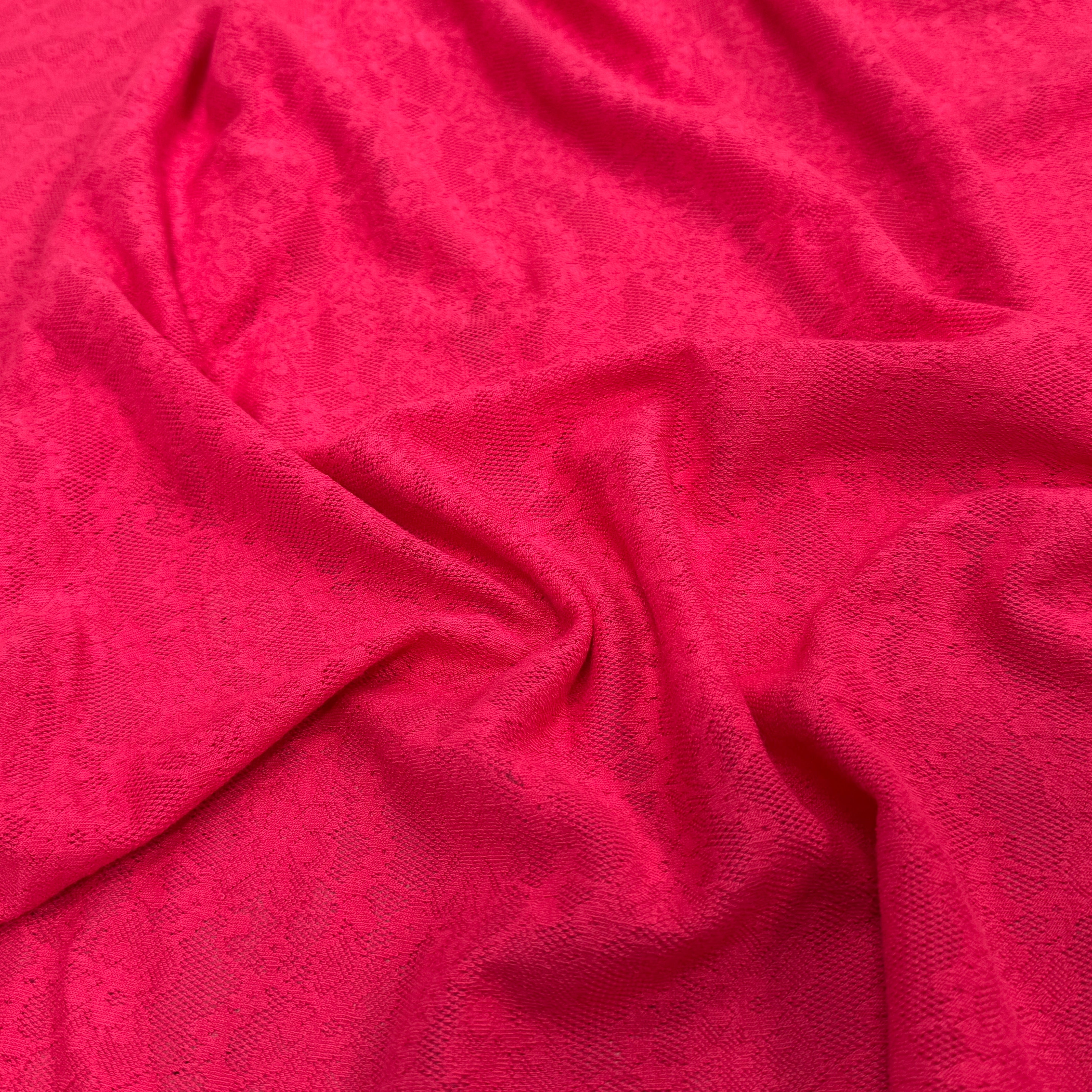 MAILLE JACQUARD DENTELLE MARGUERITE ROUGE(ROSE) - My Little Coupon