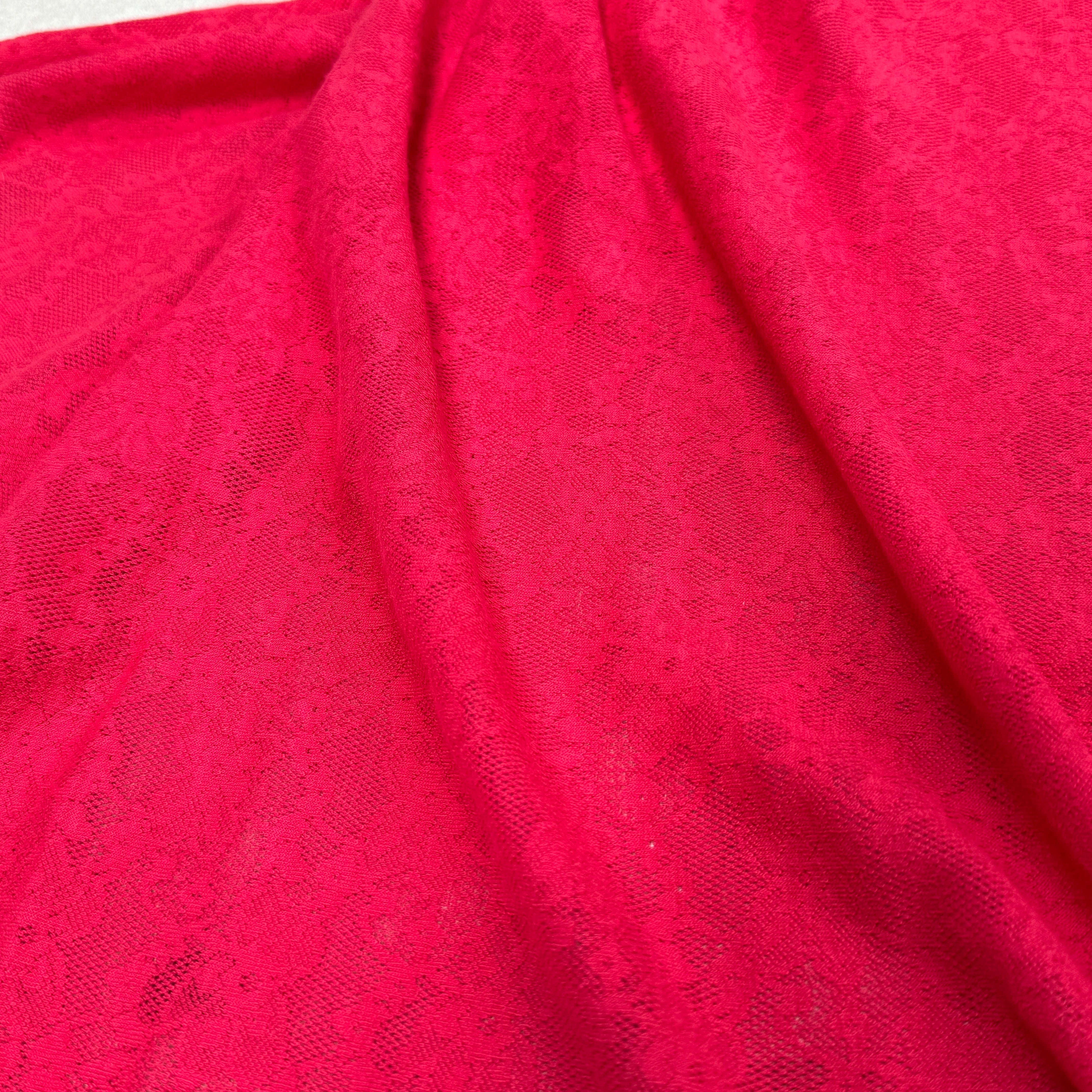 MAILLE JACQUARD DENTELLE MARGUERITE ROUGE(ROSE) - My Little Coupon