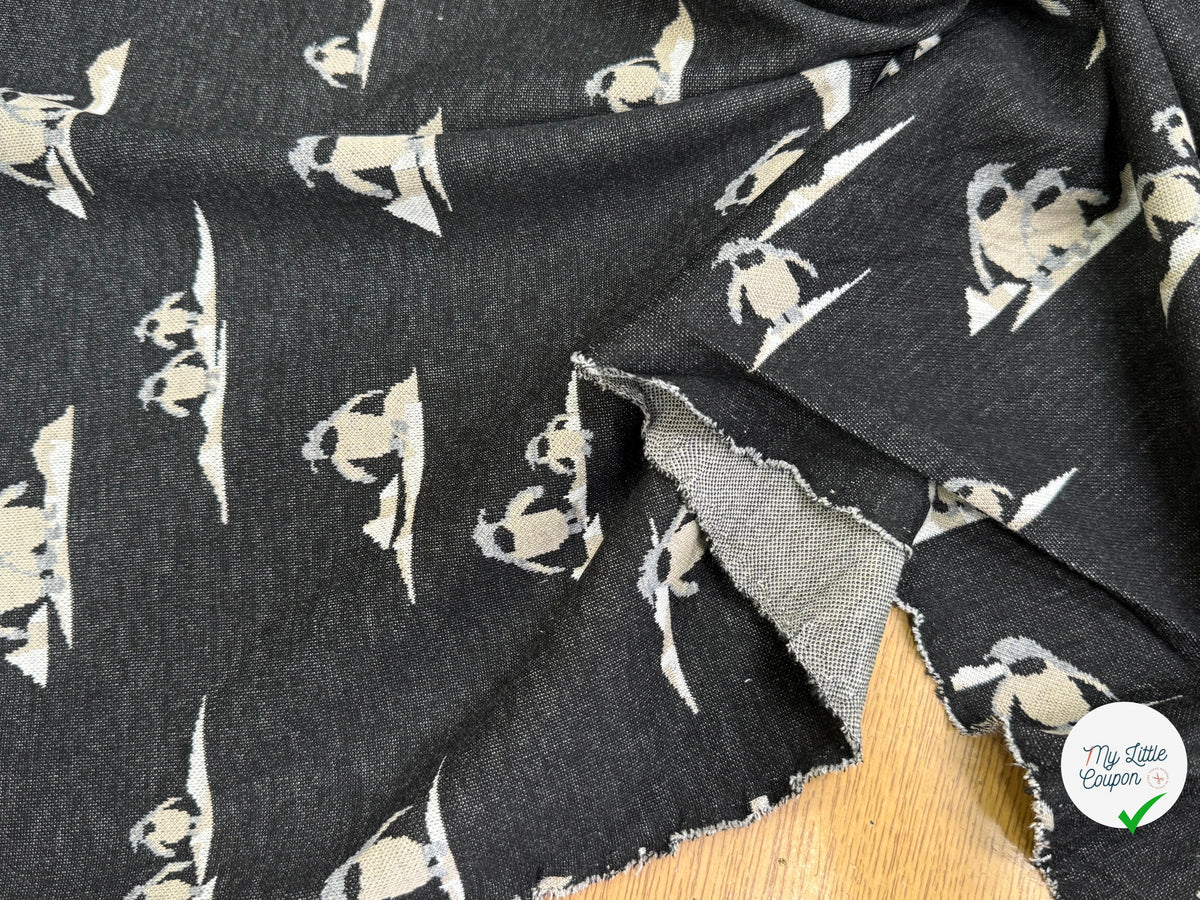 MAILLE JACQUARD ESPRIT MILANO IMPRIMÉ PINGOUINS GRIS ANTHRACITE - My Little Coupon