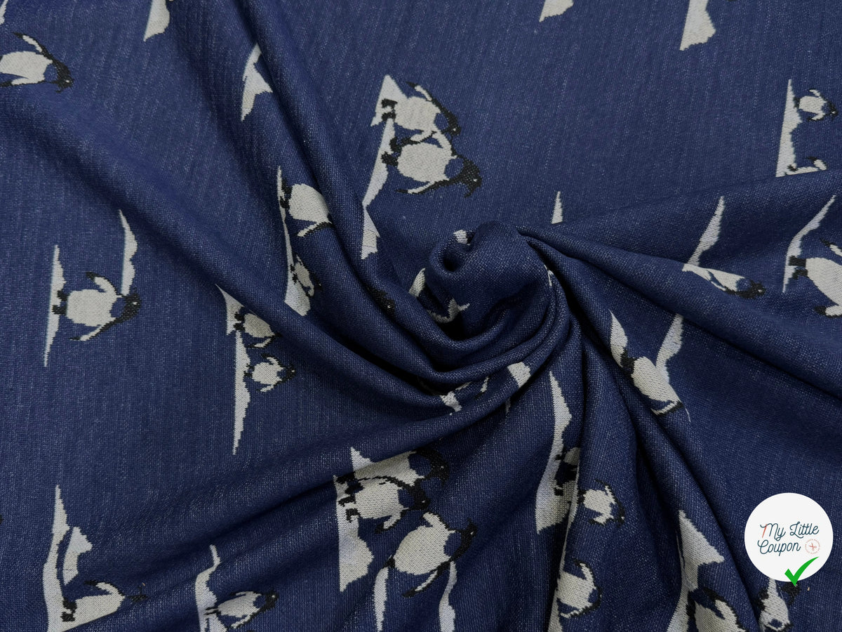 MAILLE JACQUARD ESPRIT MILANO PINGOUINS BLEU MARINE DIVA PINGOUIN MARINE - My Little Coupon