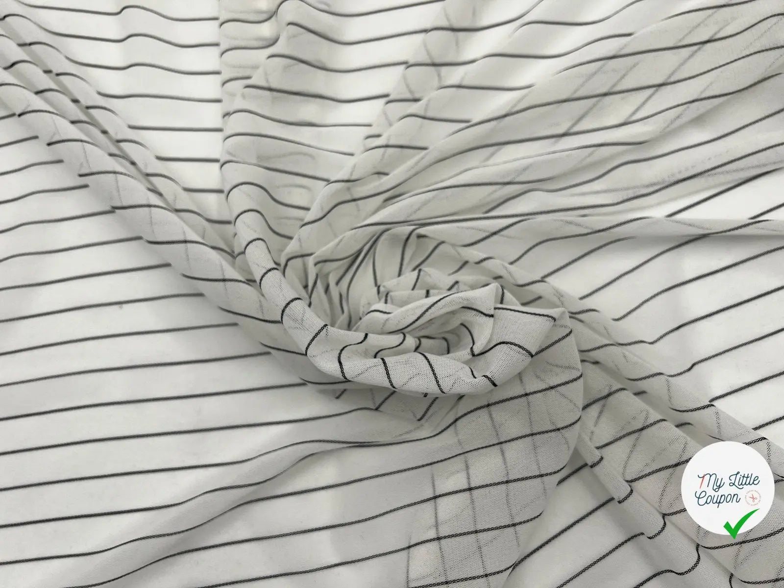 MAILLE LÉGÈRE STRETCH RAYURES FINES NOIRES - My Little Coupon - tissu - coudre
