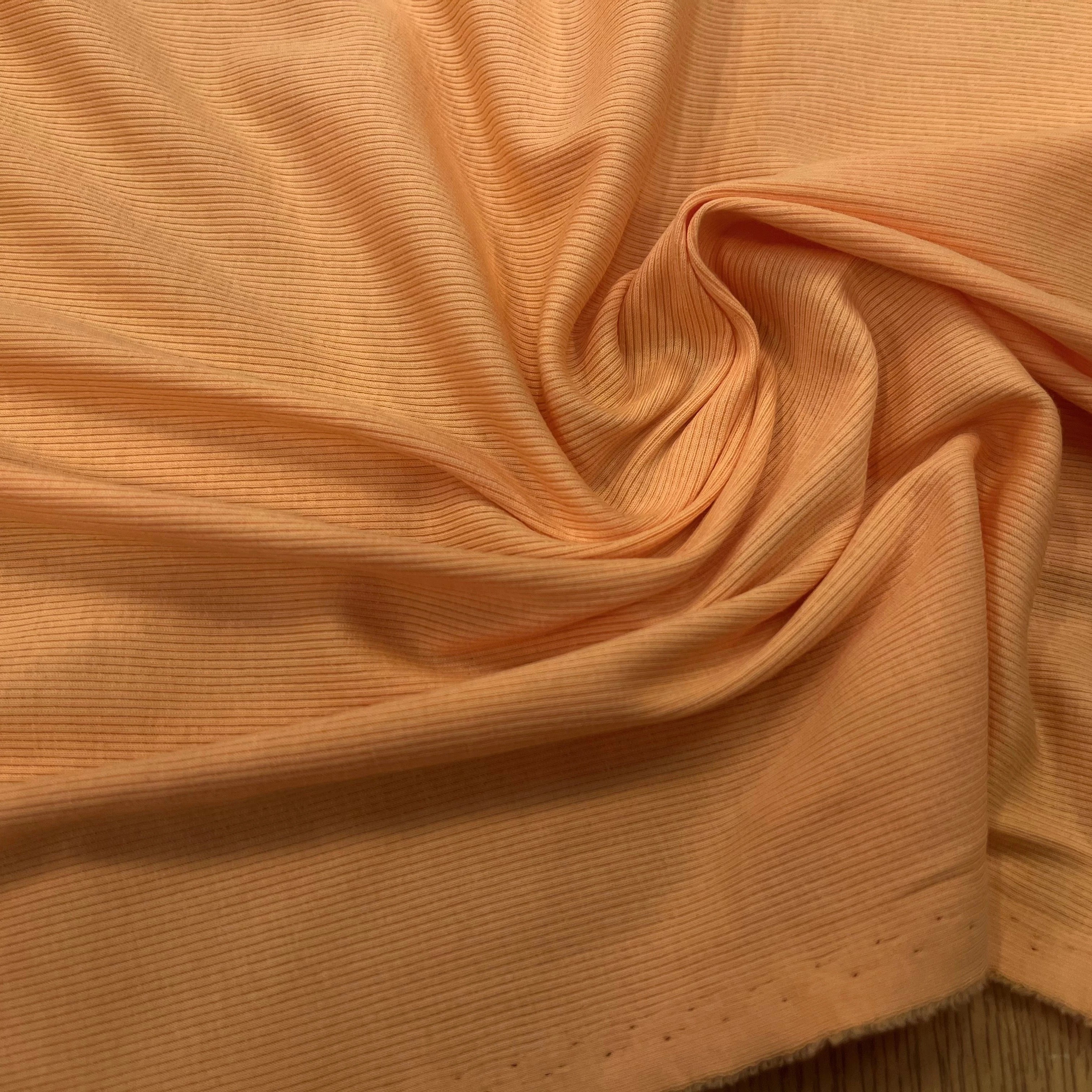 MAILLE LEGÈREMENT COTELLÉ LÉGER 105CM DOWN ORANGE STRETCH - My Little Coupon