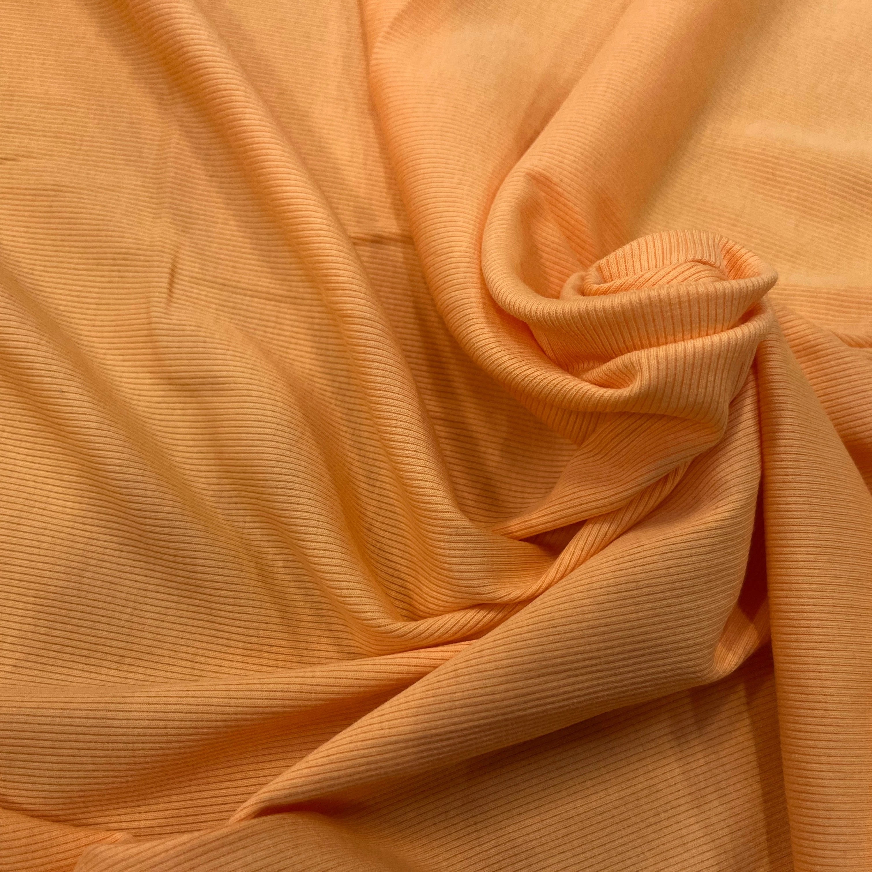 MAILLE LEGÈREMENT COTELLÉ LÉGER 105CM DOWN ORANGE STRETCH - My Little Coupon