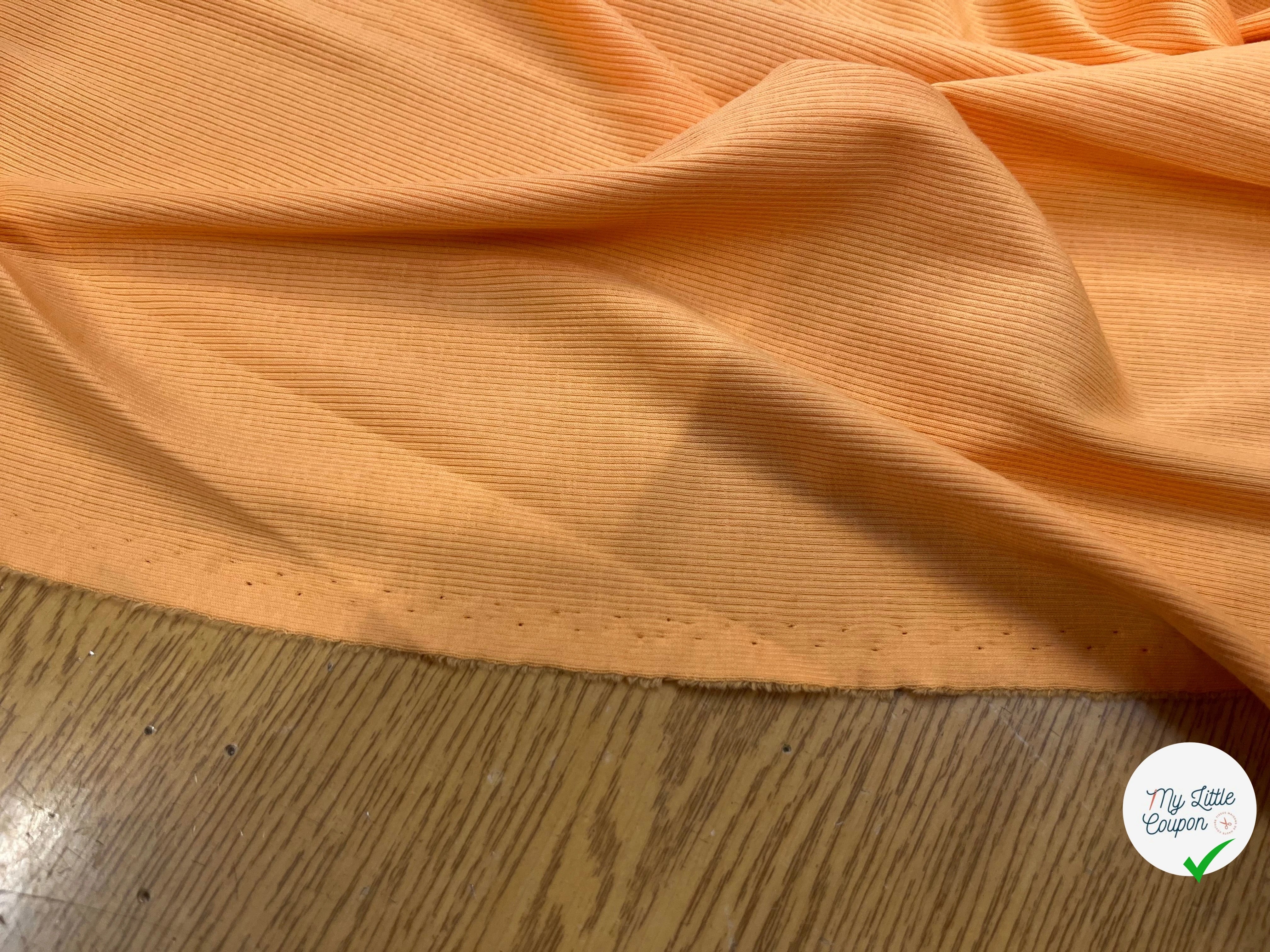 MAILLE LEGÈREMENT COTELLÉ LÉGER 105CM DOWN ORANGE STRETCH - My Little Coupon