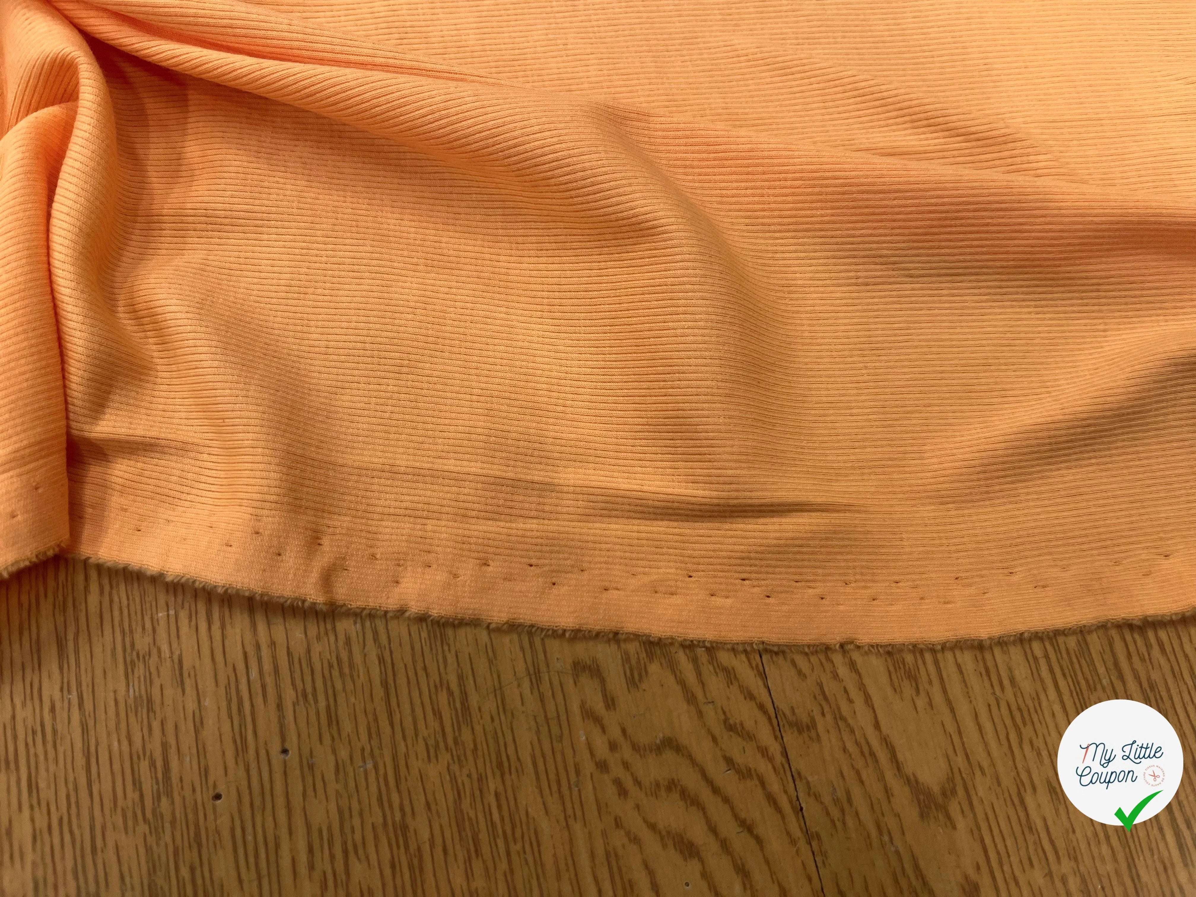 MAILLE LEGÈREMENT COTELLÉ LÉGER 105CM DOWN ORANGE STRETCH - My Little Coupon