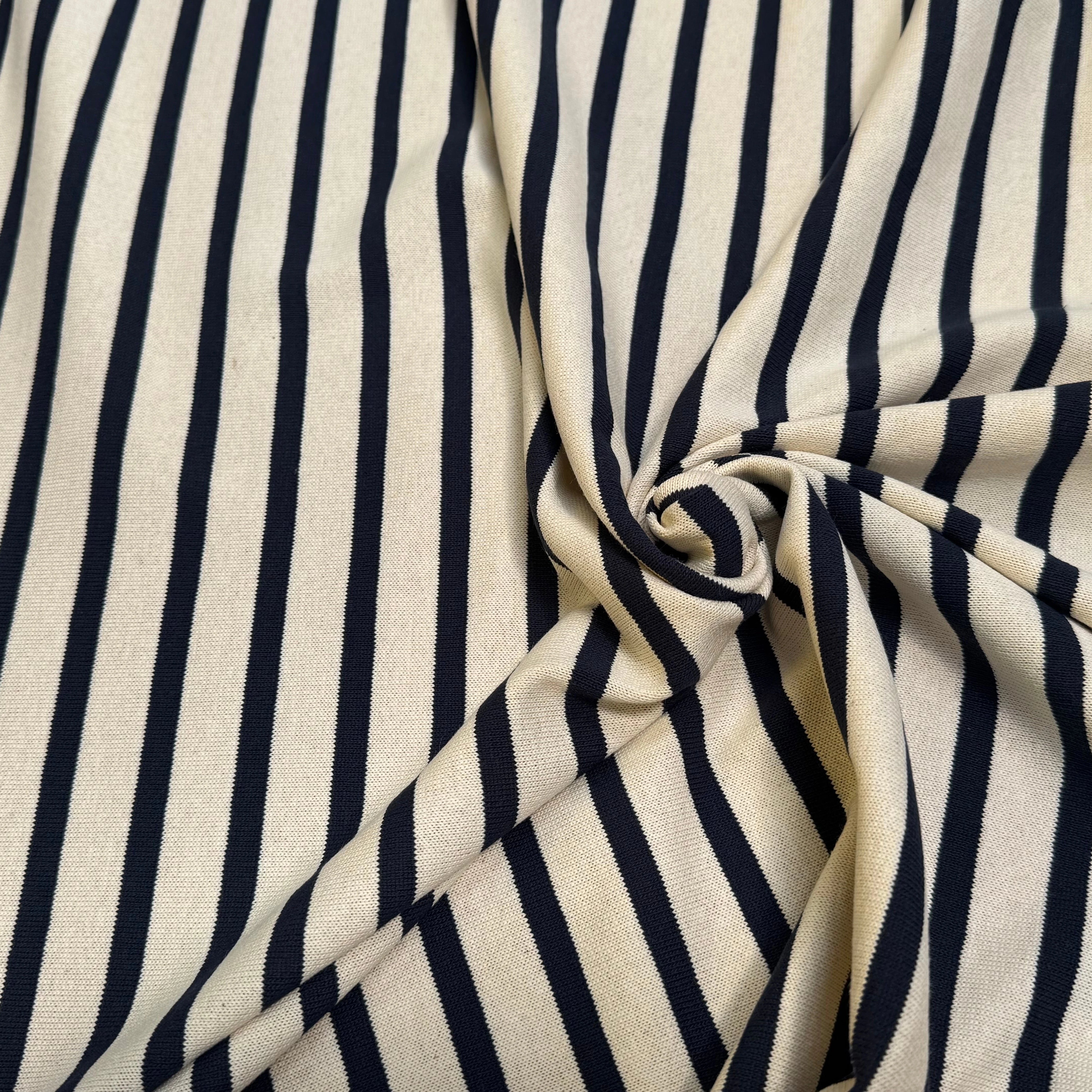 MAILLE LOURDE 100% COTON ÉCRU/MARINE - My Little Coupon