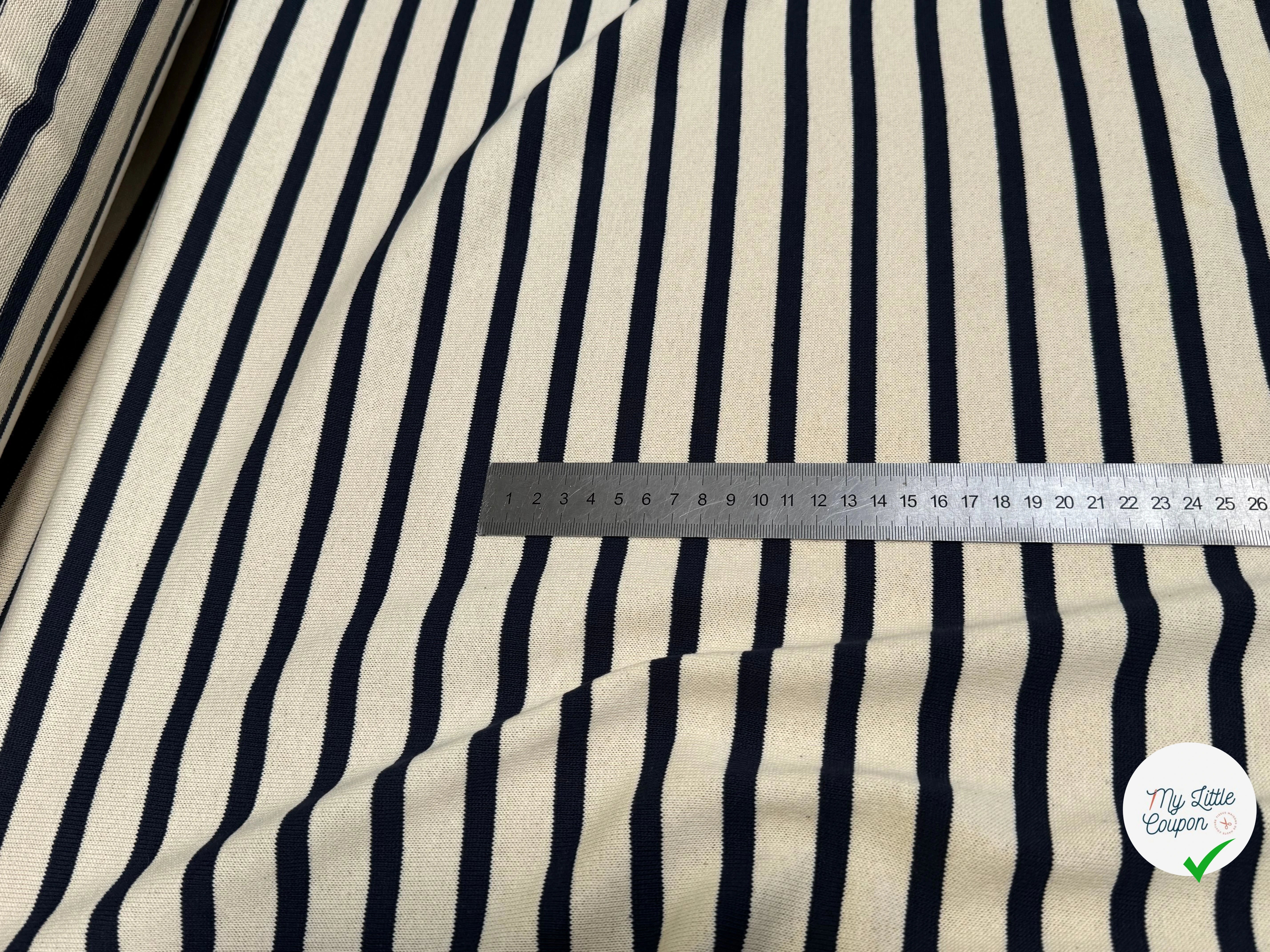 MAILLE LOURDE 100% COTON ÉCRU/MARINE - My Little Coupon