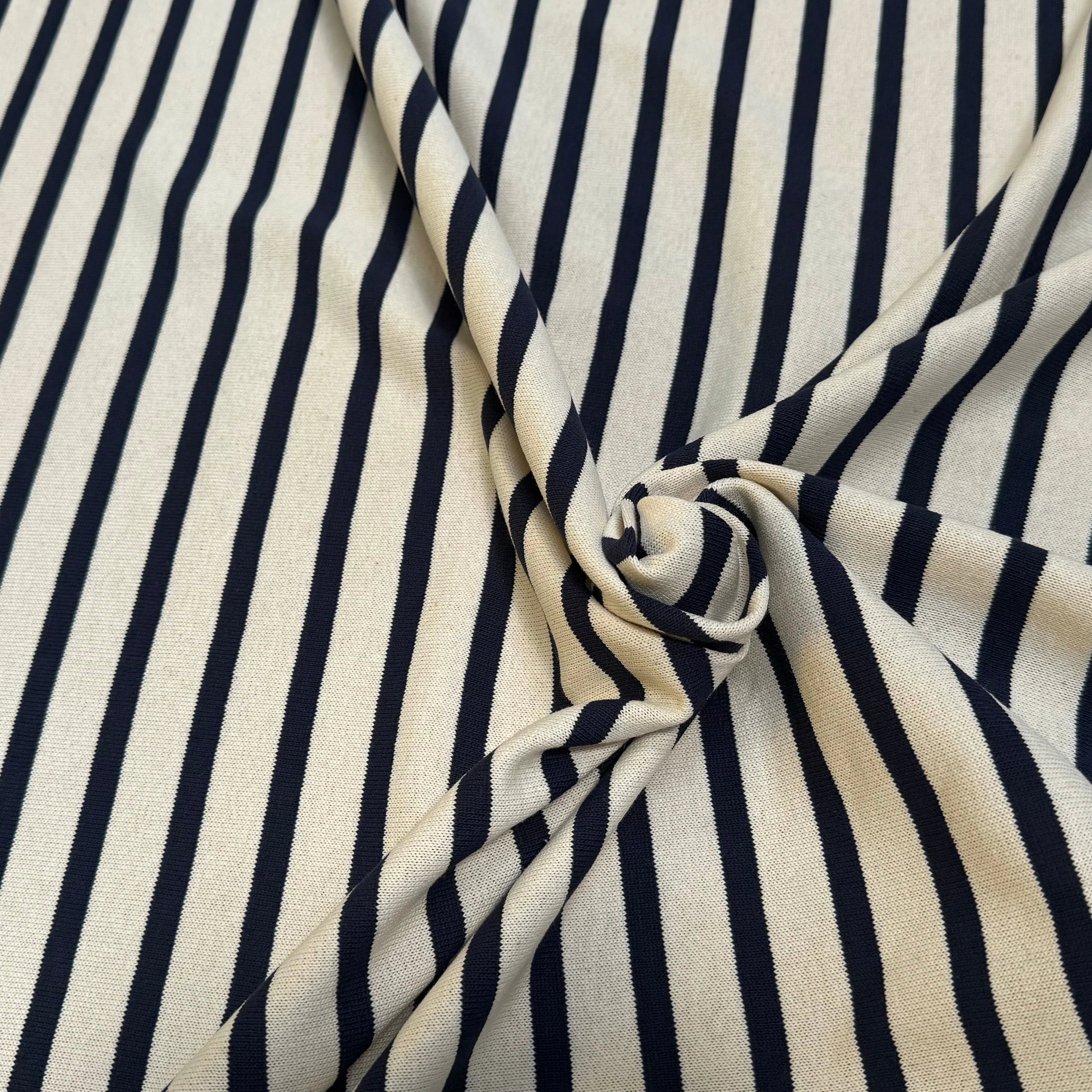 MAILLE LOURDE 100% COTON ÉCRU/MARINE - My Little Coupon