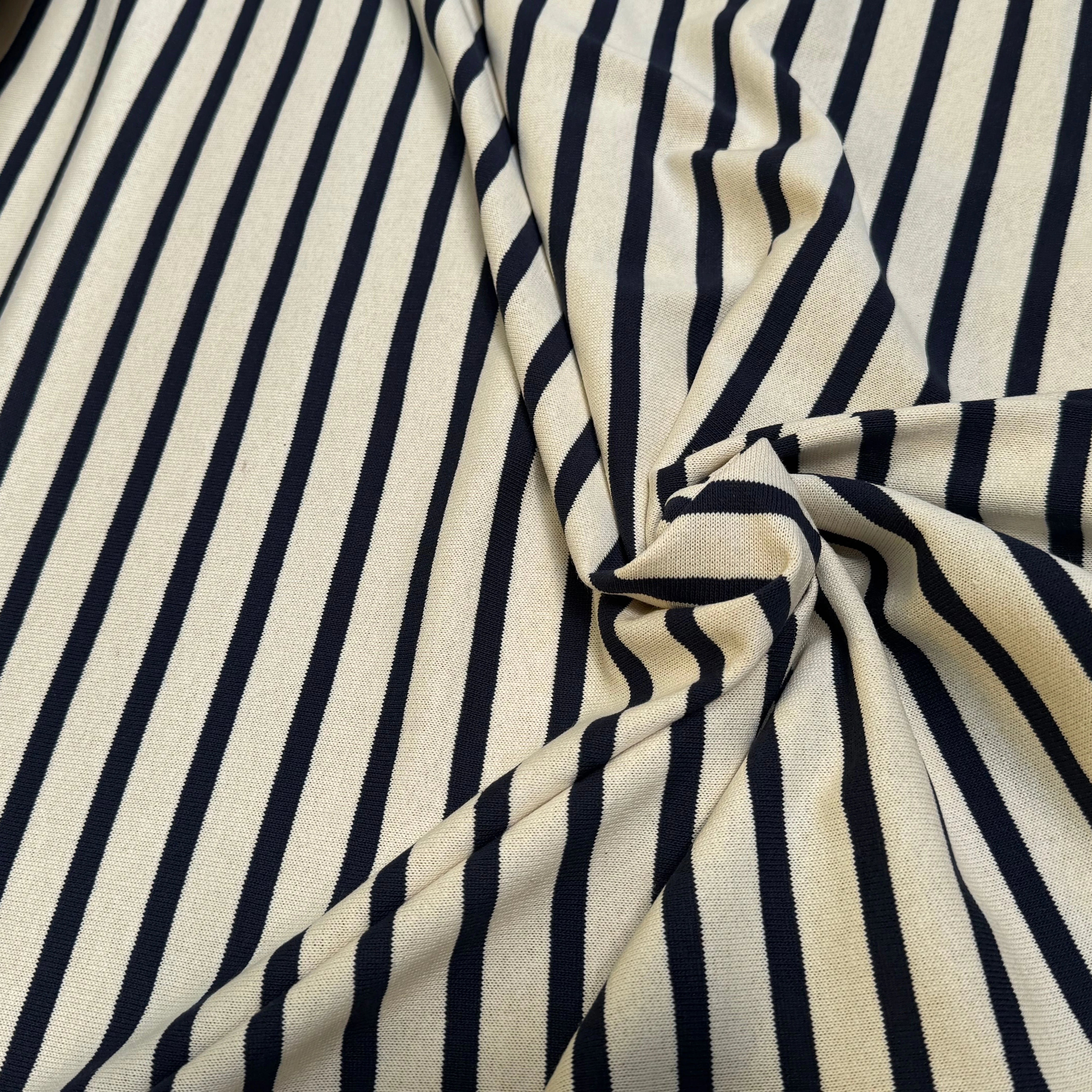 MAILLE LOURDE 100% COTON ÉCRU/MARINE - My Little Coupon