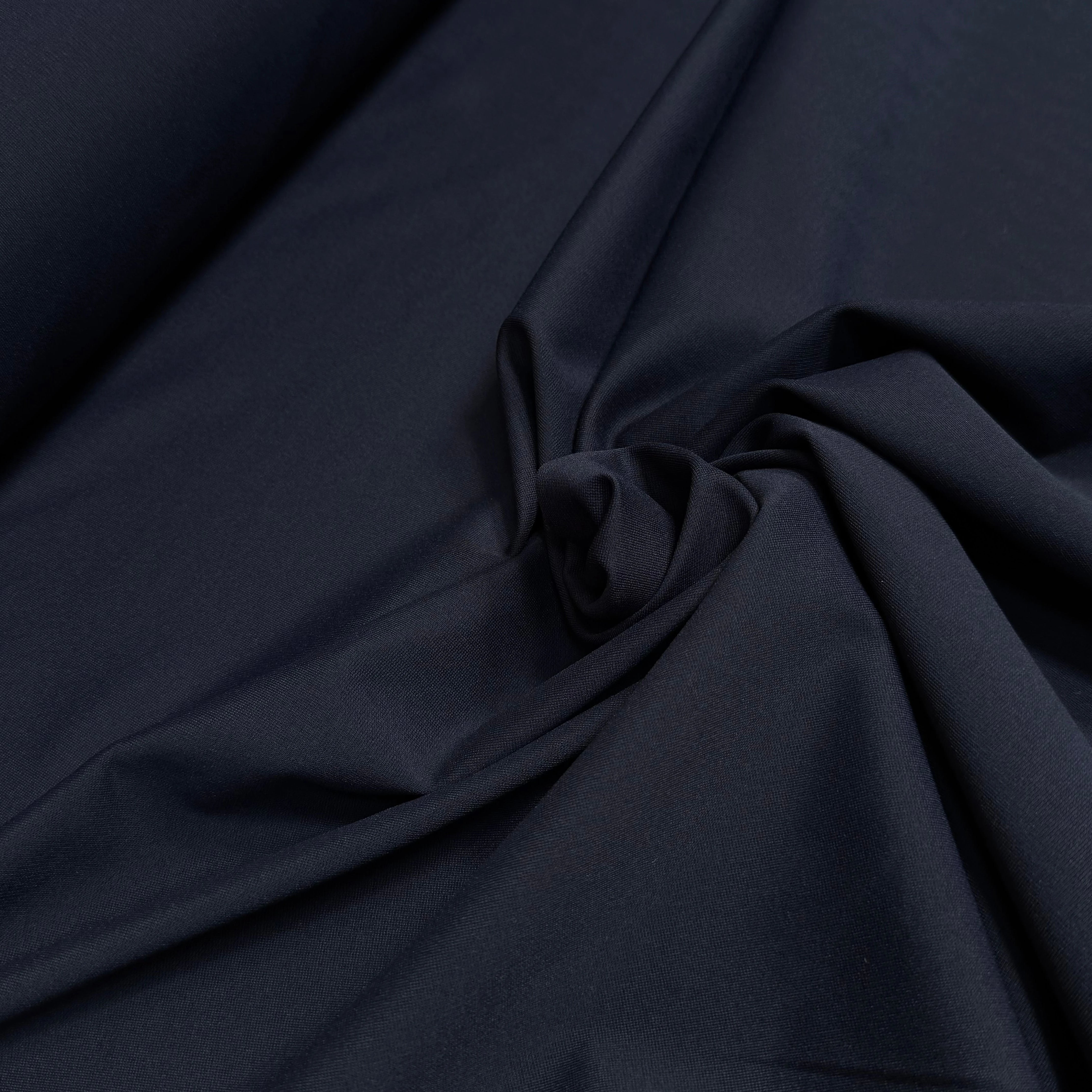 MAILLE LOURDE 100% POLYAMIDE STRETCH LÉGÈREMENT SATINÉ BLEU MARINE - My Little Coupon