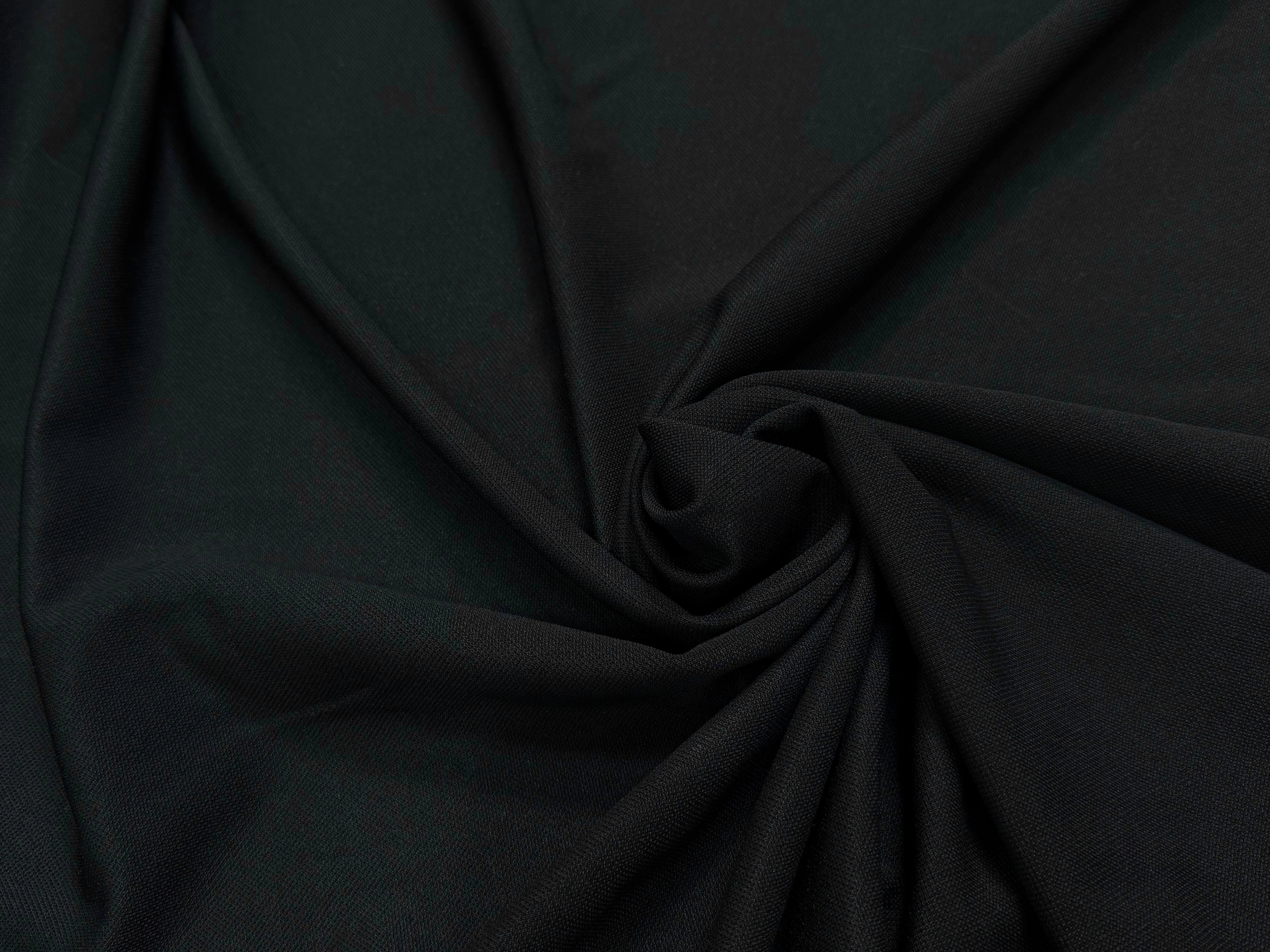 MAILLE LOURDE 76% VISCOSE ULTRA STRETCH NOIR LÈGEREMENT SATINÉ ASPECT PIQUÉ - My Little Coupon