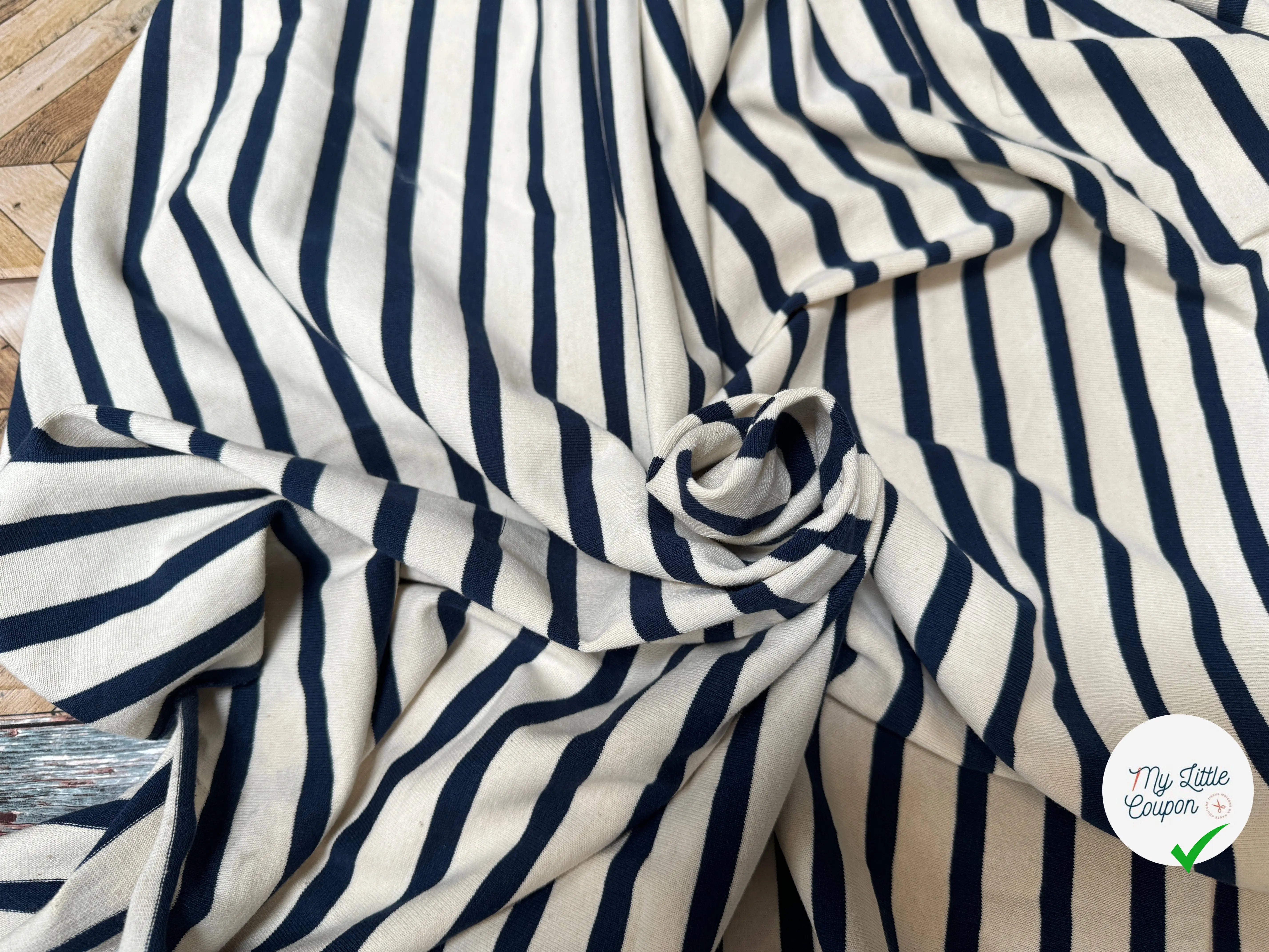 MAILLE LOURDE BLEU SUR ÉCRU FABRICATION FRANÇAISE - My Little Coupon