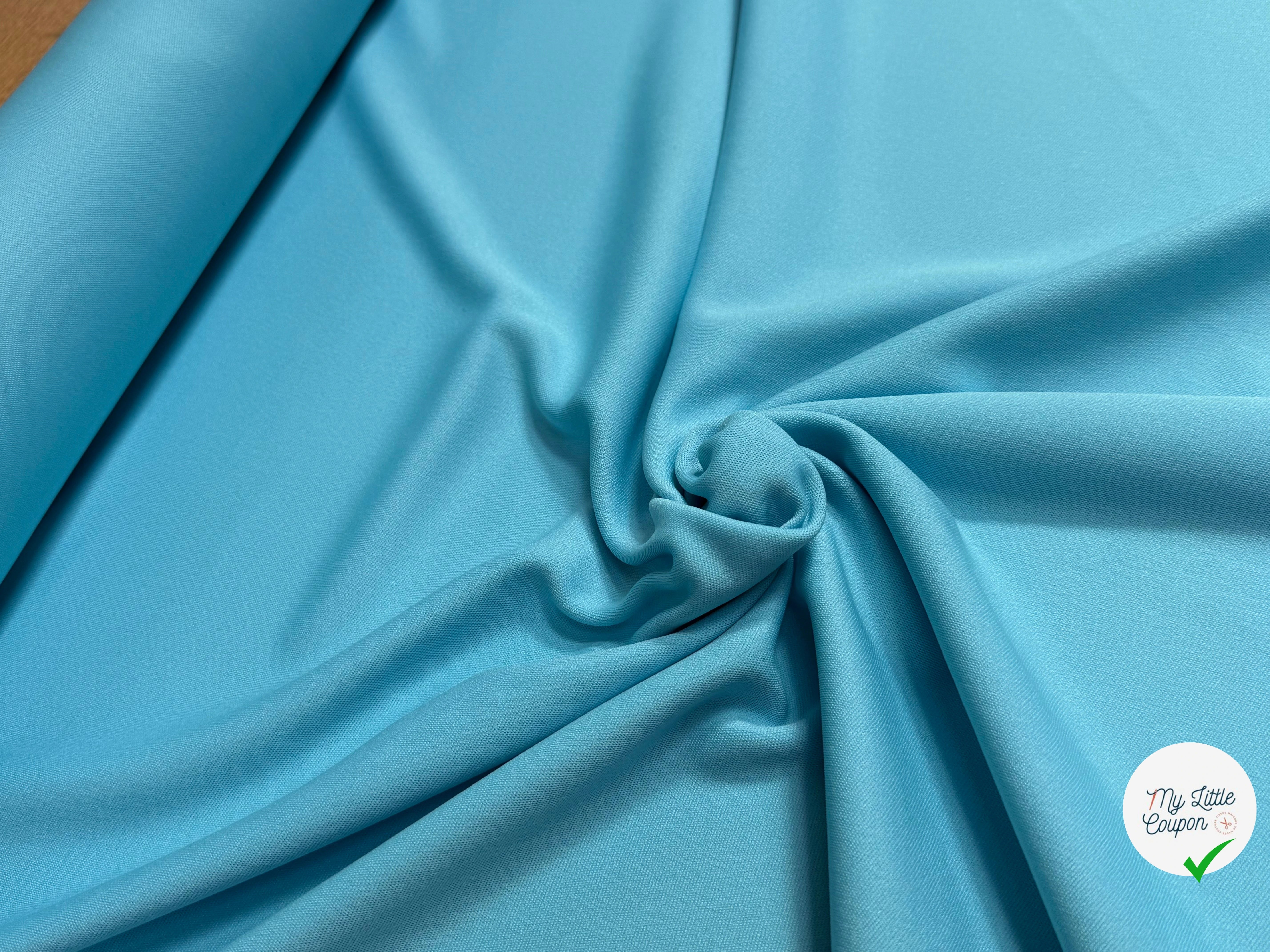 MAILLE LOURDE CRPÉE LÉGÈREMENT SATINÉE TURQUOISE - My Little Coupon