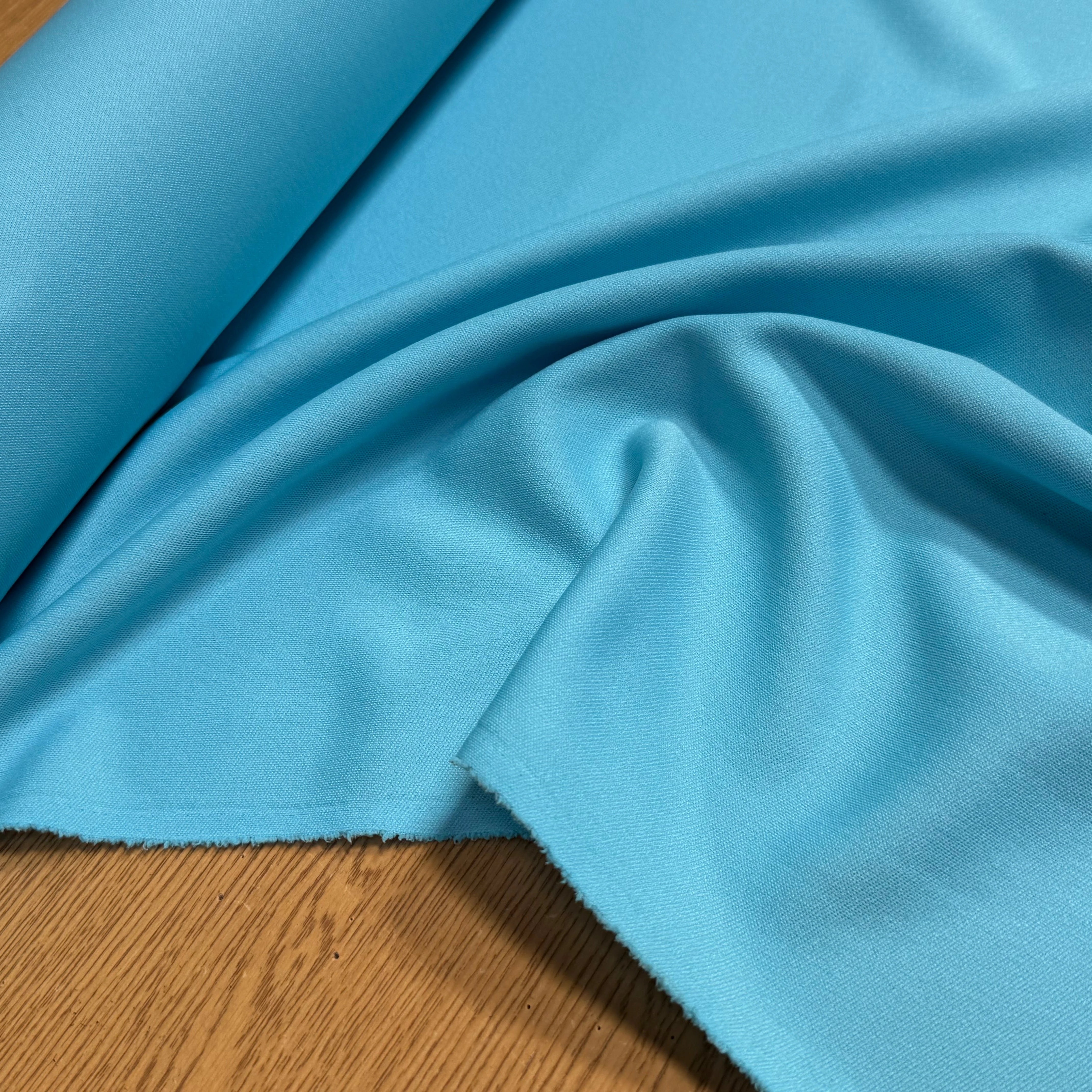 MAILLE LOURDE CRPÉE LÉGÈREMENT SATINÉE TURQUOISE - My Little Coupon