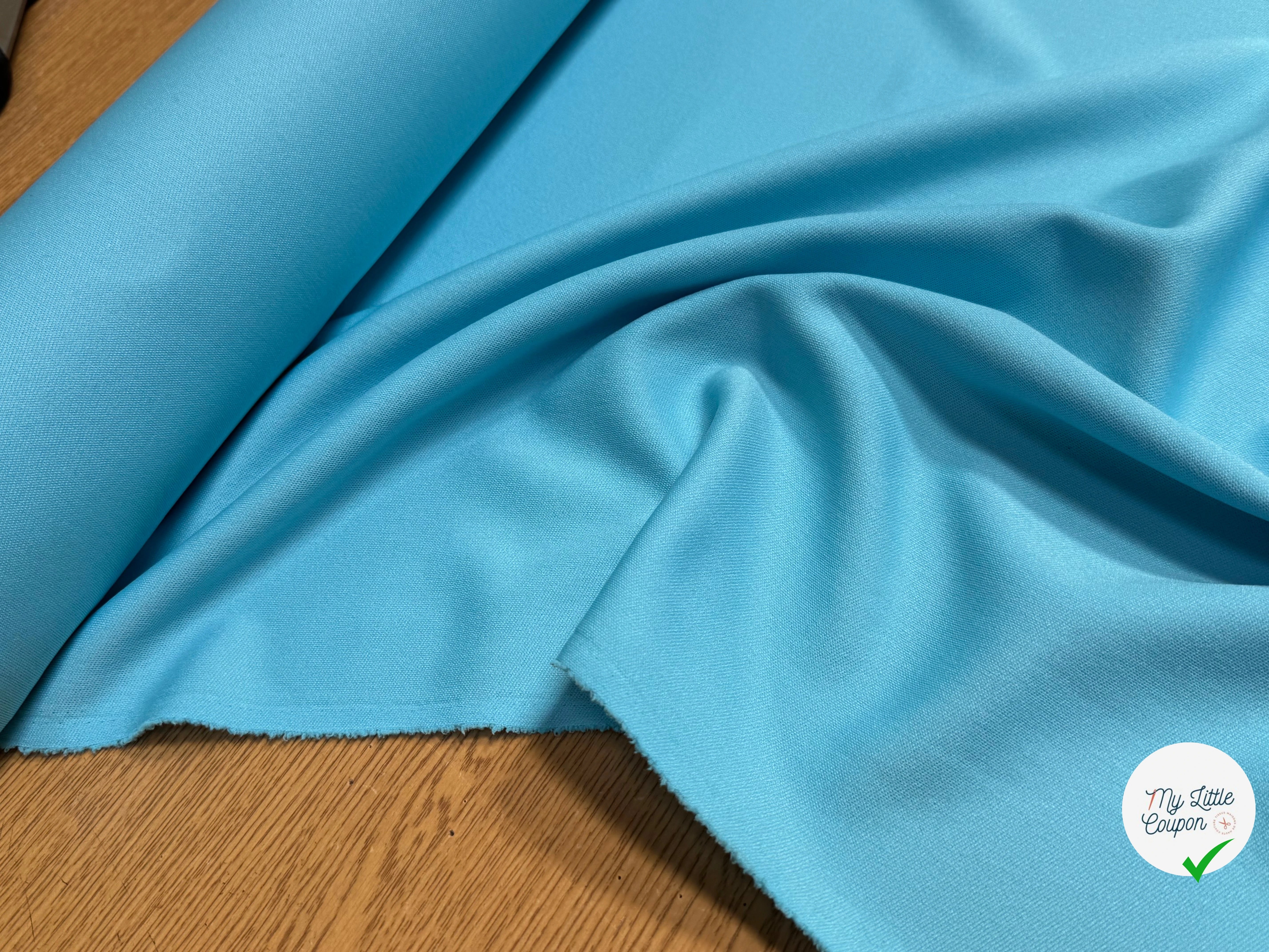 MAILLE LOURDE CRPÉE LÉGÈREMENT SATINÉE TURQUOISE - My Little Coupon
