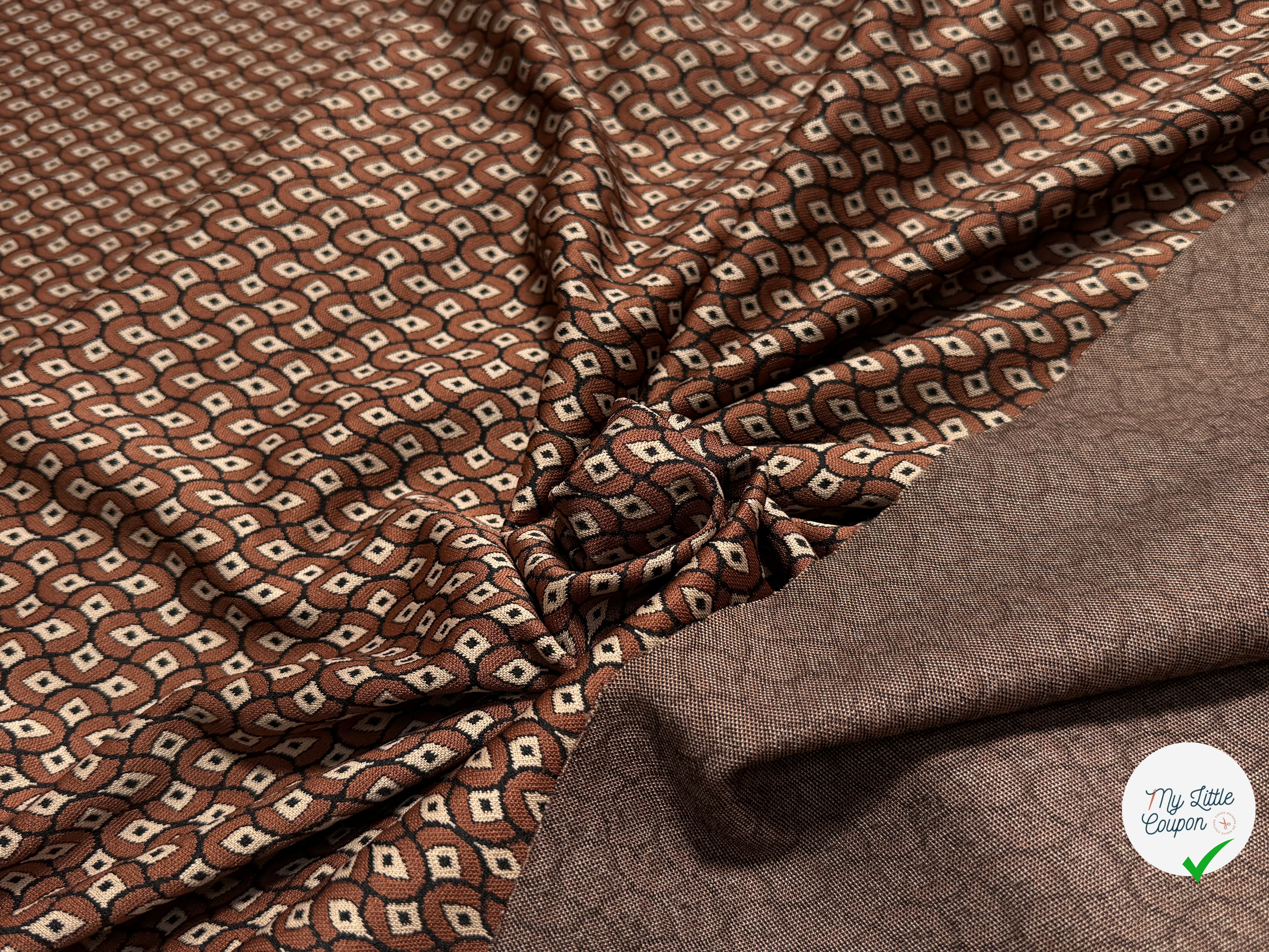 MAILLE LOURDE MOTIFS GÉOMETRIQUES CHOCO MARRON - My Little Coupon