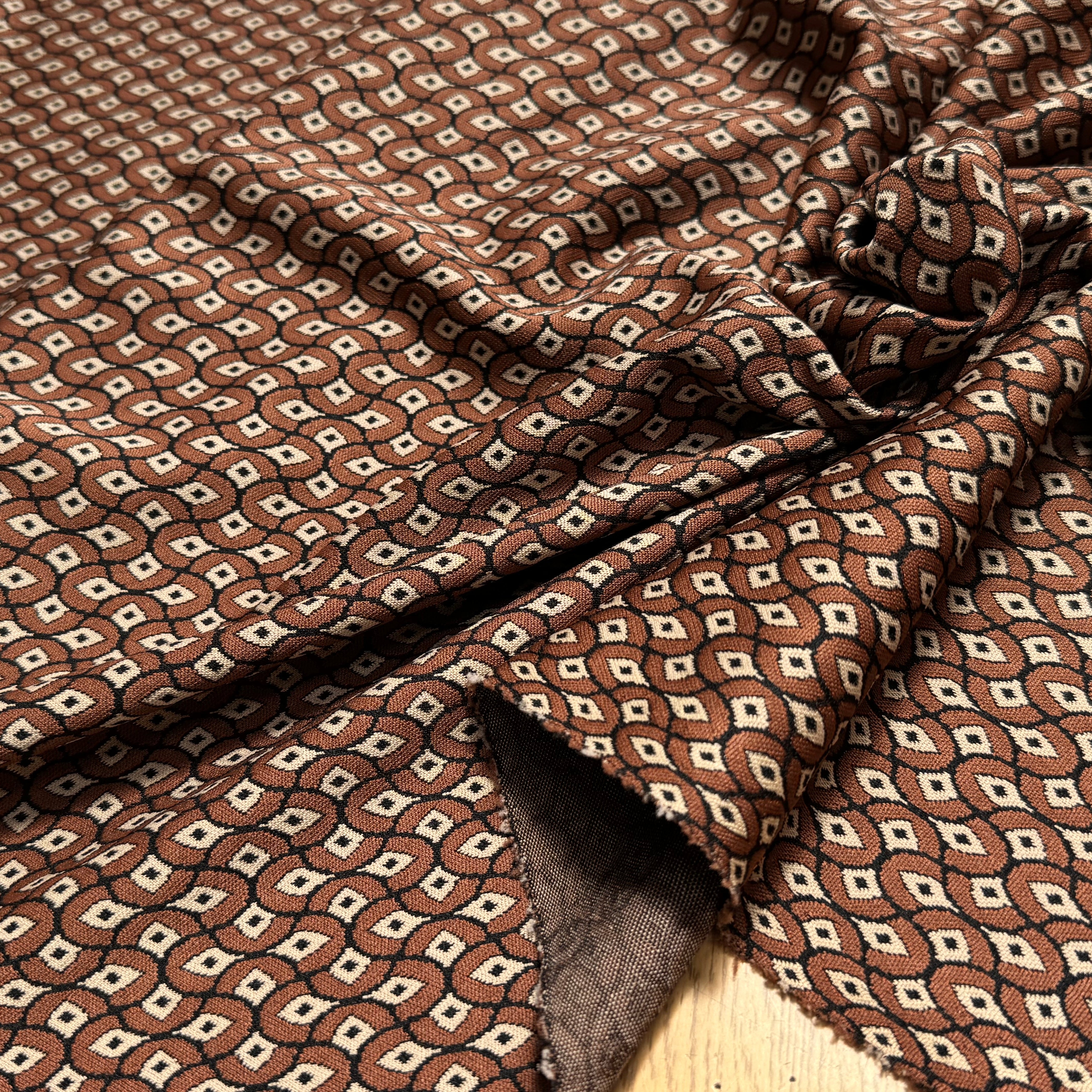 MAILLE LOURDE MOTIFS GÉOMETRIQUES CHOCO MARRON - My Little Coupon